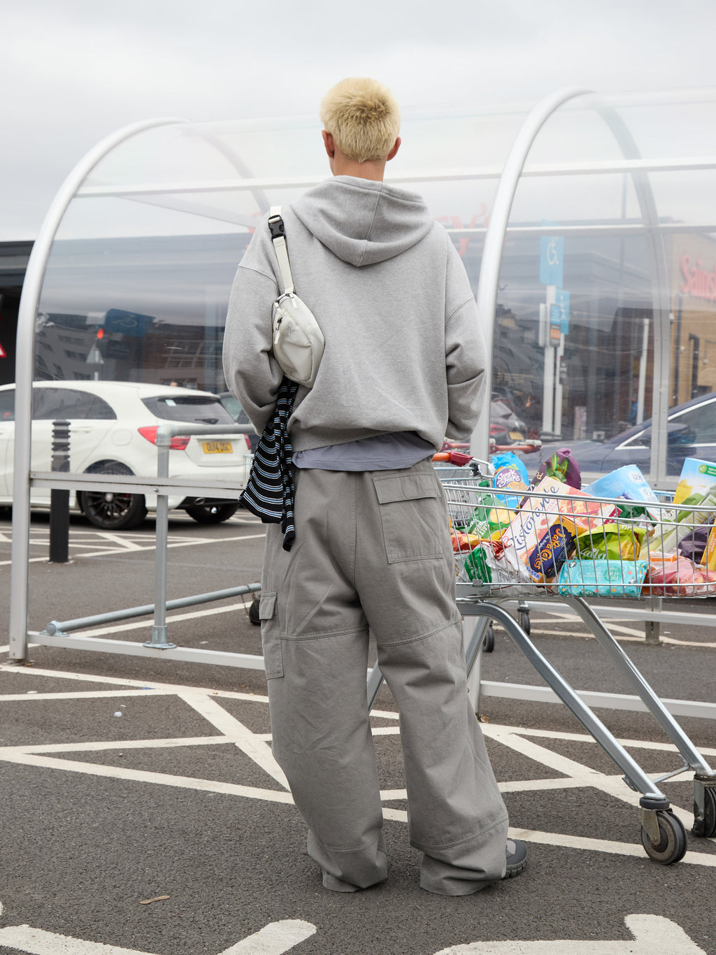 Low Classic Low Soft Sweat Zip-Up Hoodie Melange Grey