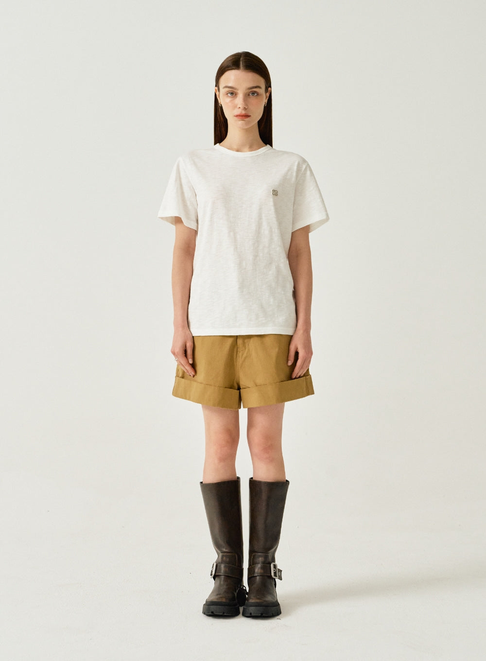 [satur] (W) All Day Slub T-Shirt - Organic White
