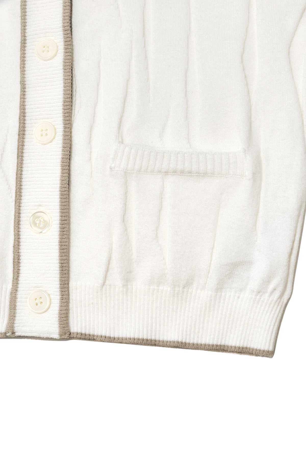 [matinkim] WRINKLE HOODY BUTTON KNIT VEST IN IVORY