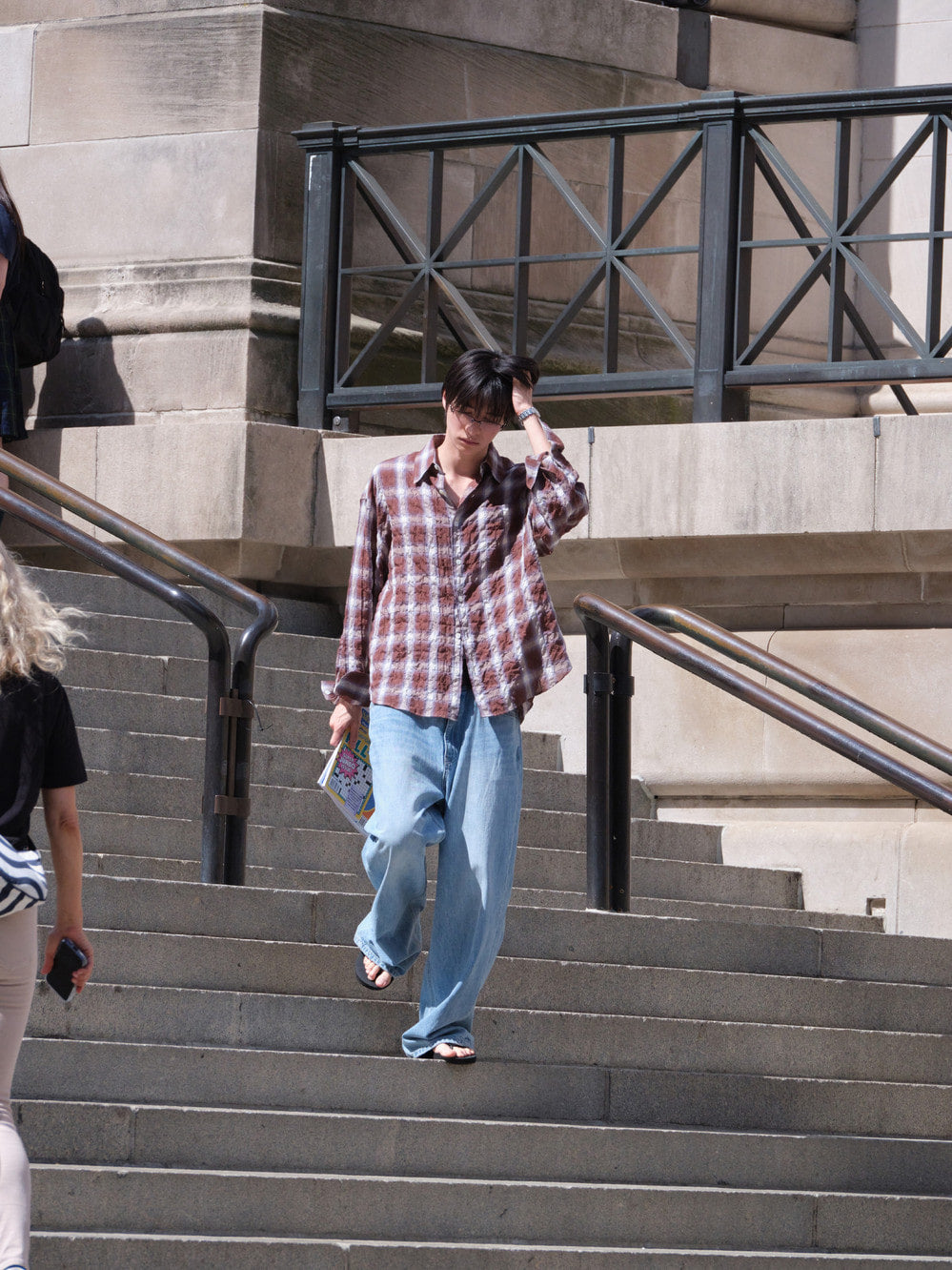 Low Classic Oversized Lc Sheer Checked Shirt Brown