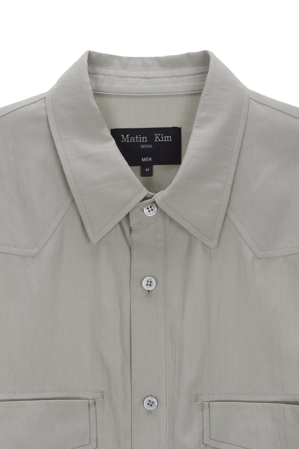 [matinkim] STITCH POINT SHIRT FOR MEN IN LIGHT GREY