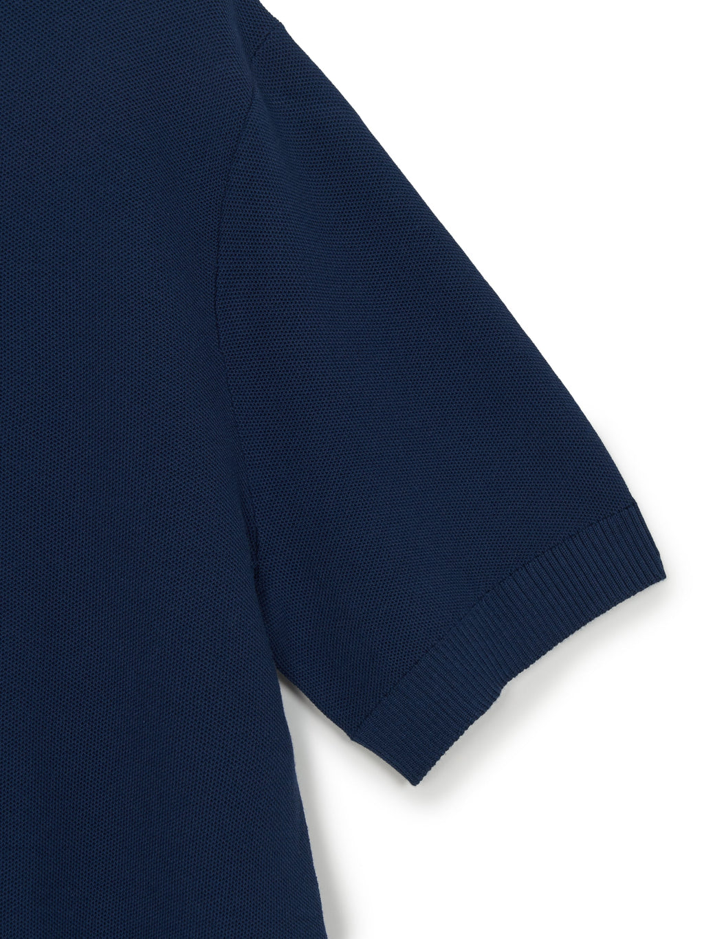 MLB Korea Varsity Tuck Texture Open Collar Short Sleeve Knit Pullover