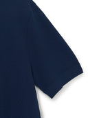 MLB Korea Varsity Tuck Texture Open Collar Short Sleeve Knit Pullover