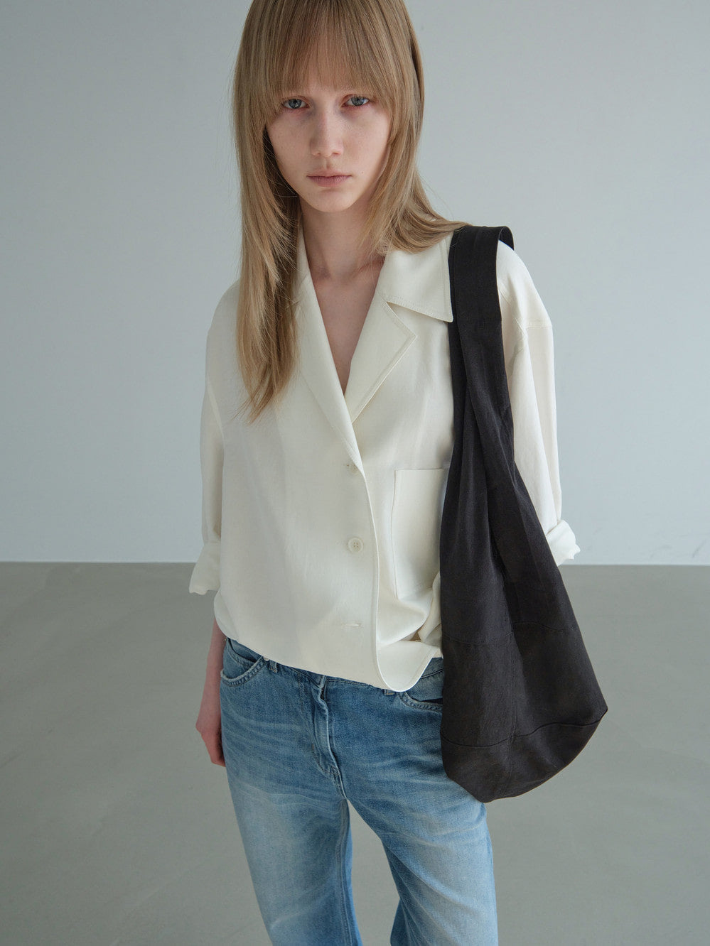 Low Classic Open Collar 2-Way Shirt Ivory
