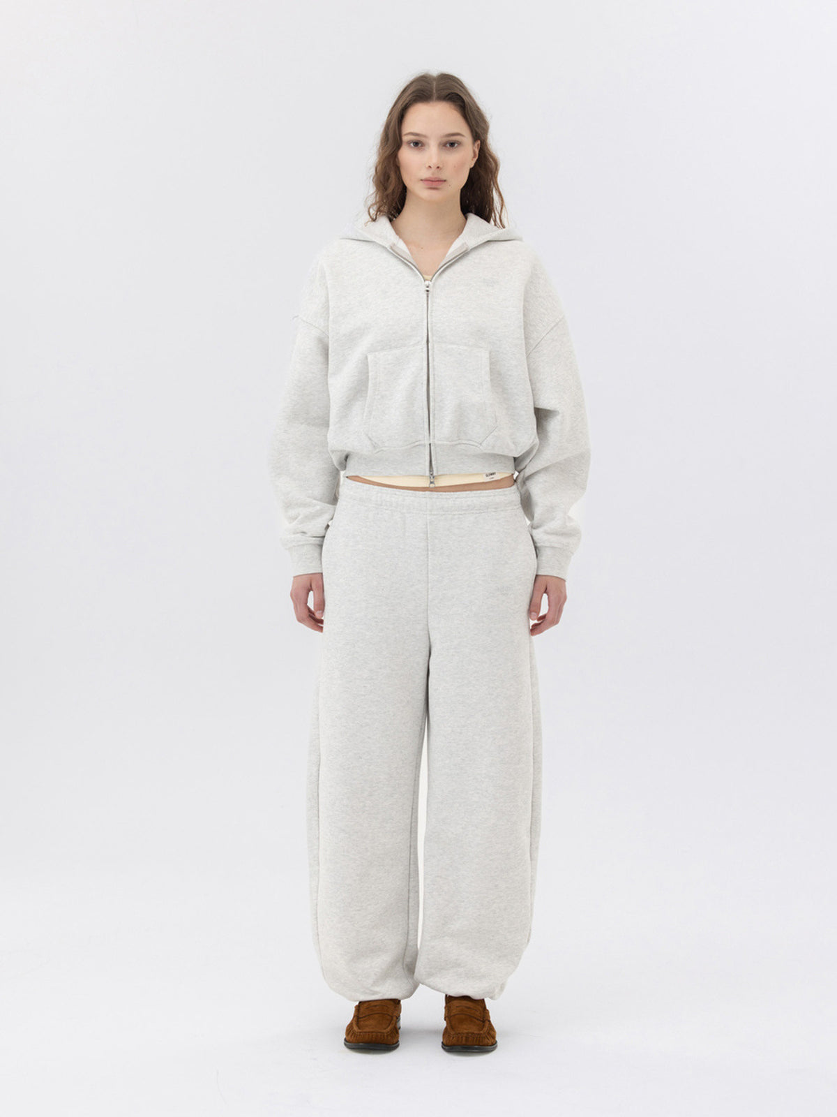 GLOWNY G Warm Core Sweatpants (Melange Gray)