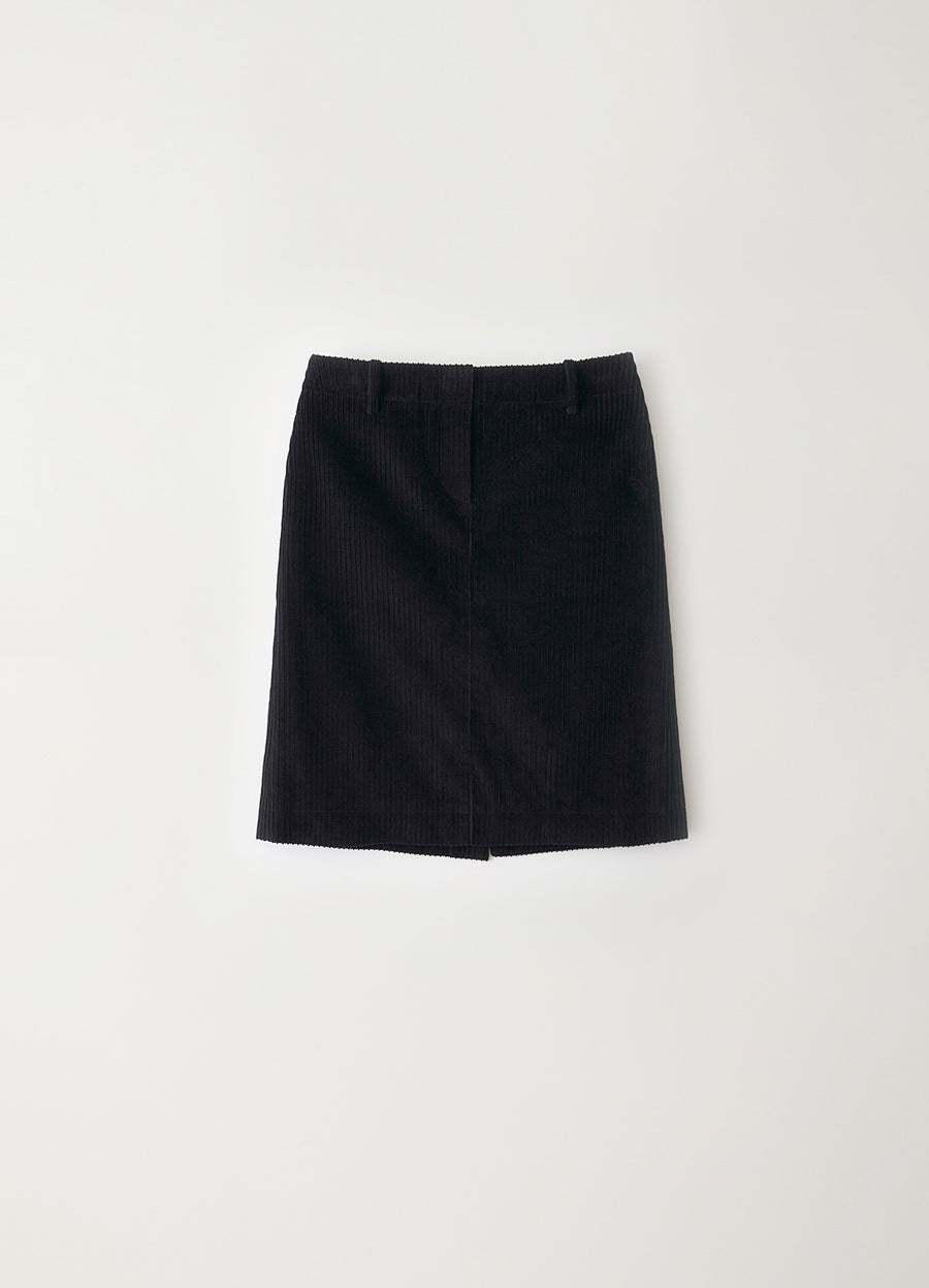 Nothing Written Corduroy h-line skirt (Black)