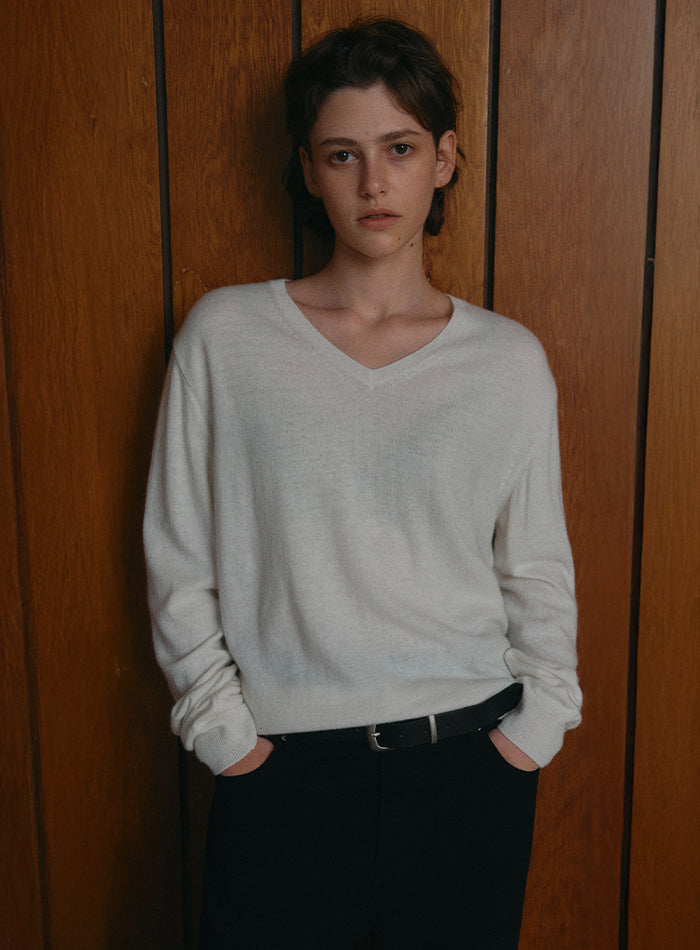 Mango Maniplease Bant V Knit Pure Ivory
