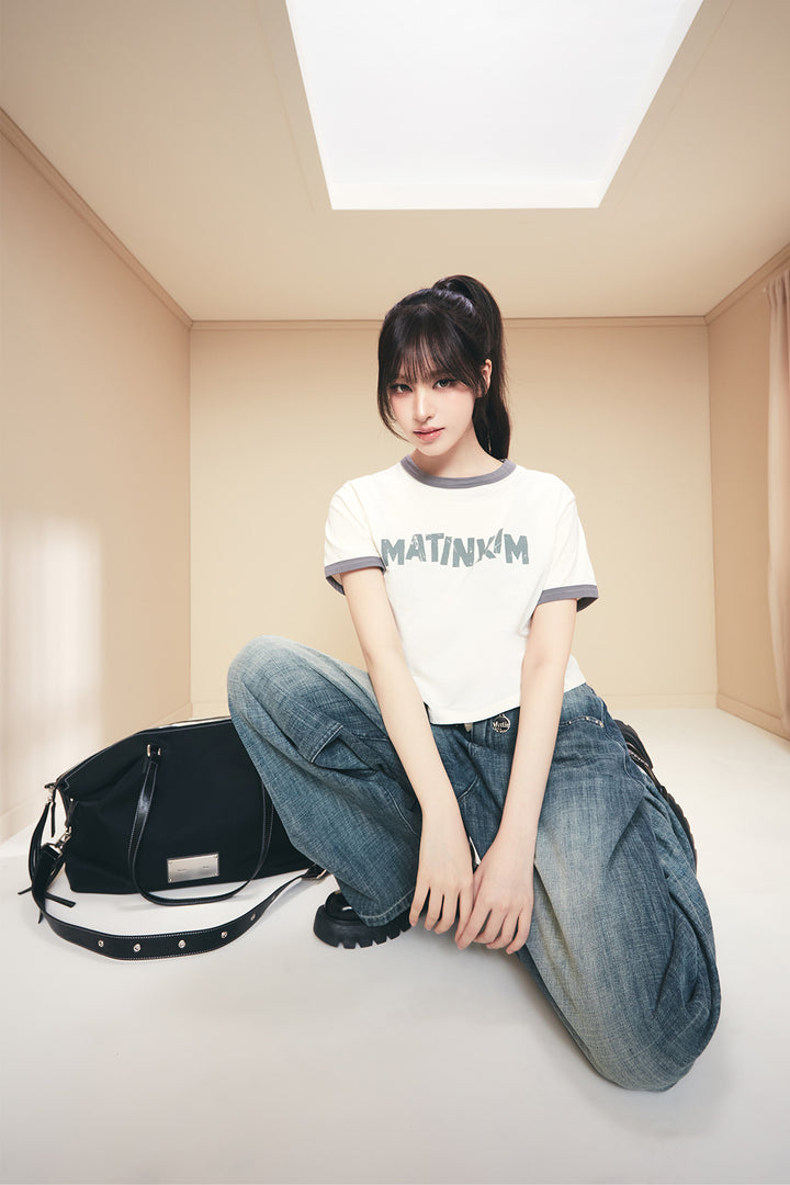 Matinkim Stud Point Denim Pants IN Blue