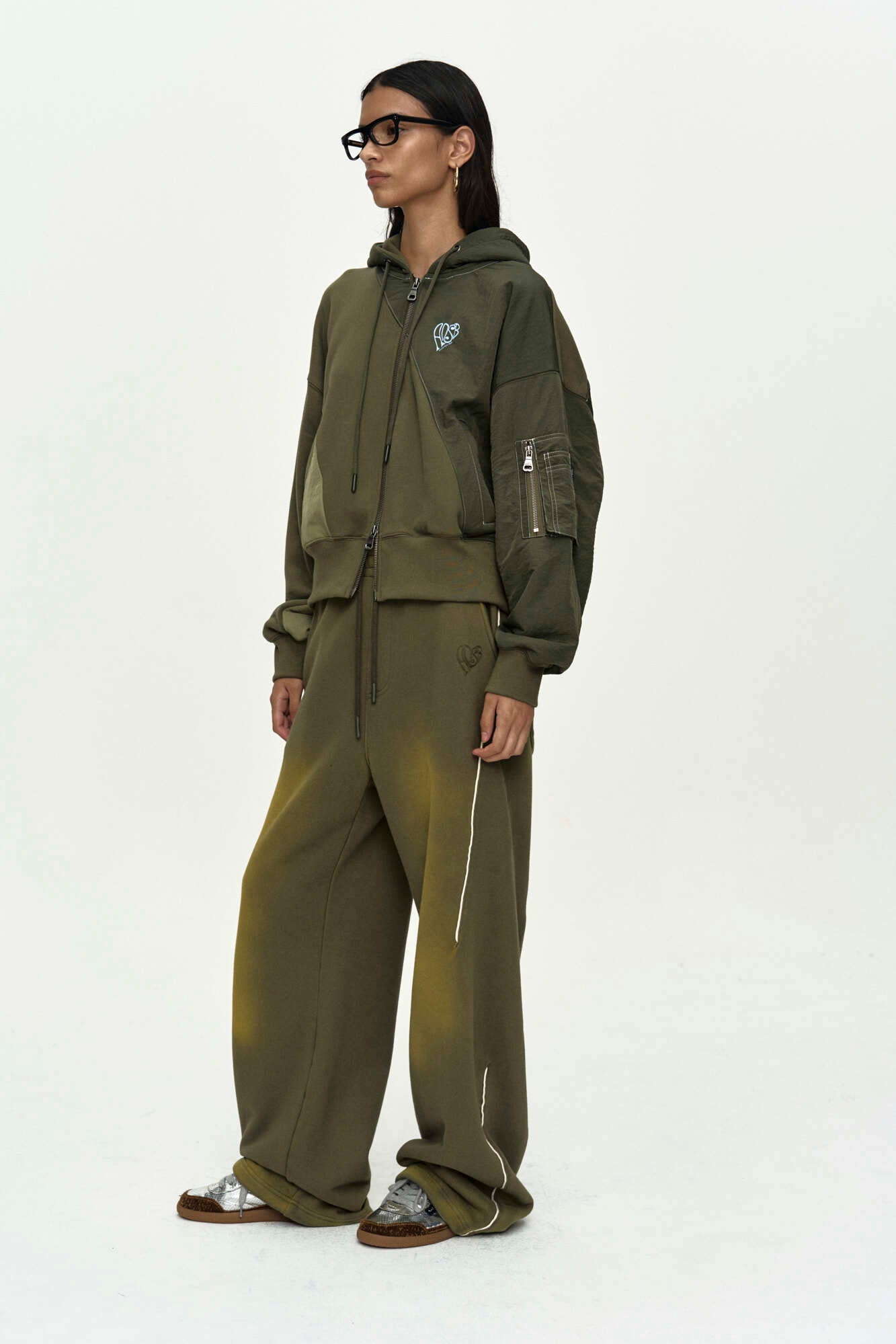 Andersson Bell Patchwork MA-1 Hoodie Zip UP