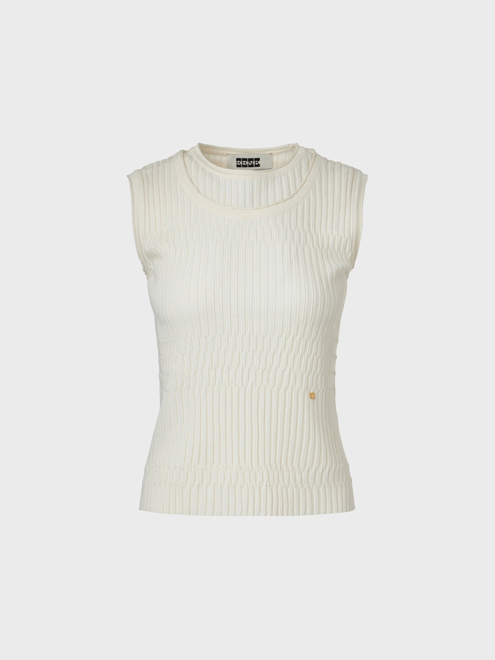 EENK Sleeveless Layered Knit Top - Ivory