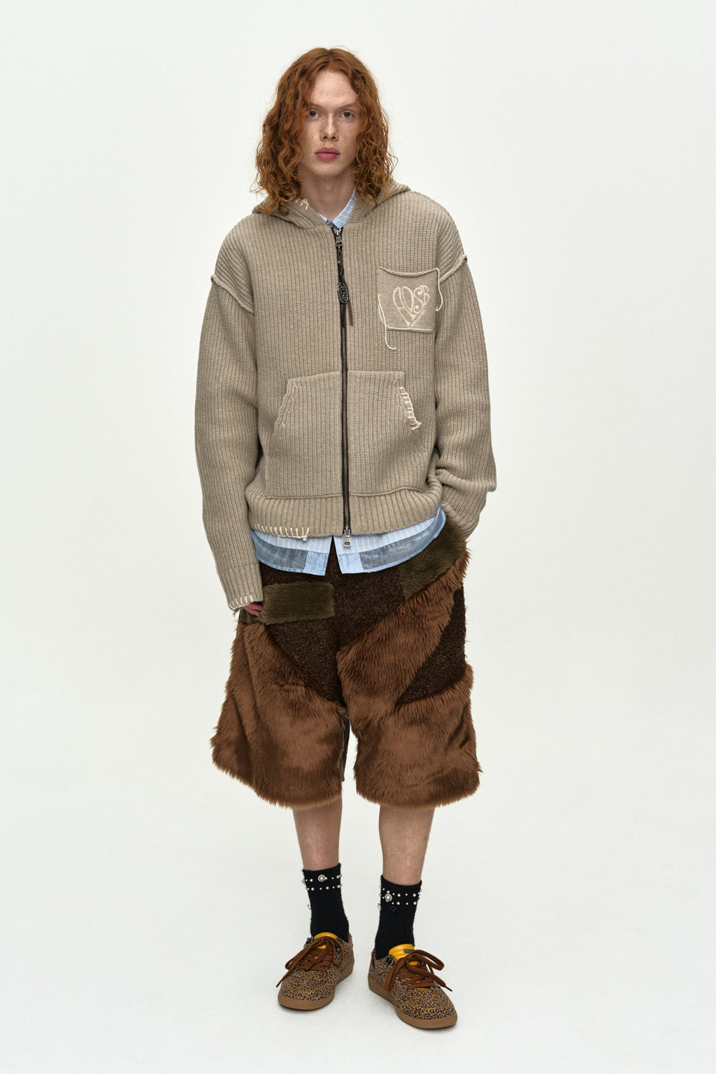 Andersson Bell Unisex Heart Logo Hood Zip-UP Sweater
