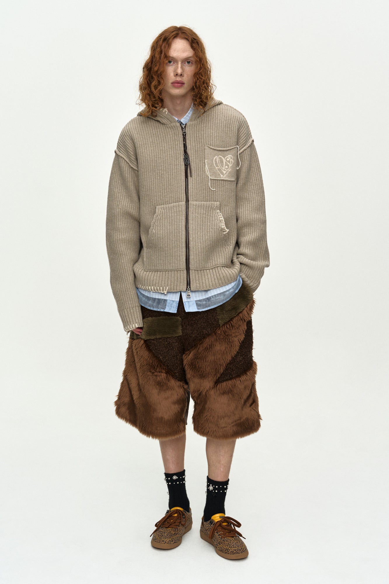 Andersson Bell Unisex Heart Logo Hood Zip-UP Sweater