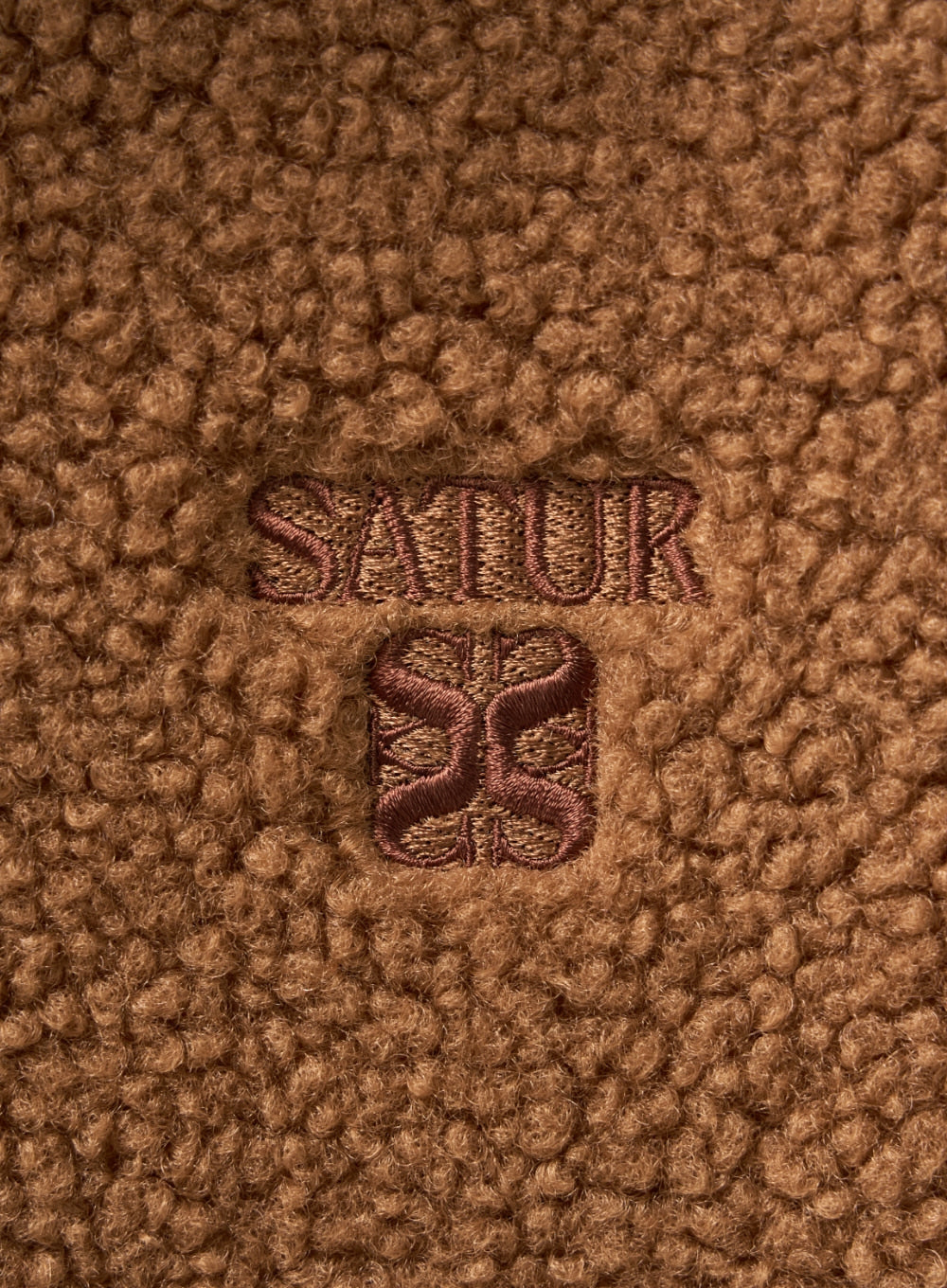 [satur] (W) Shearling Fleece Hood Zip-up - Brown