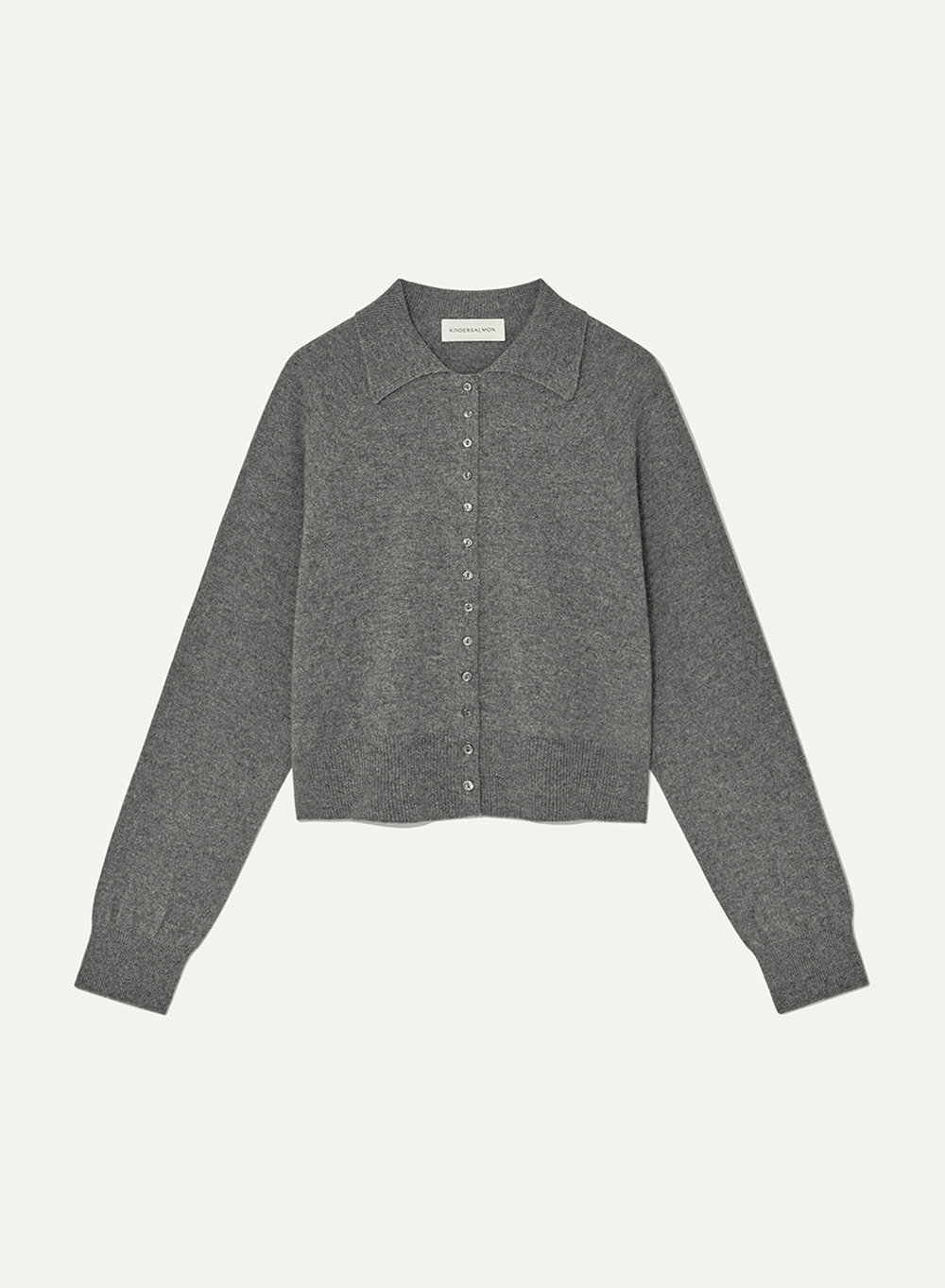 Kindersalmon Cashmere Cardigan Melange-Gray