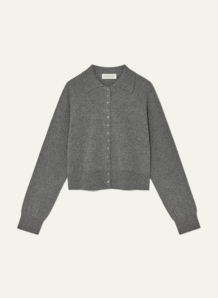 Kindersalmon Cashmere Cardigan Melange-Gray