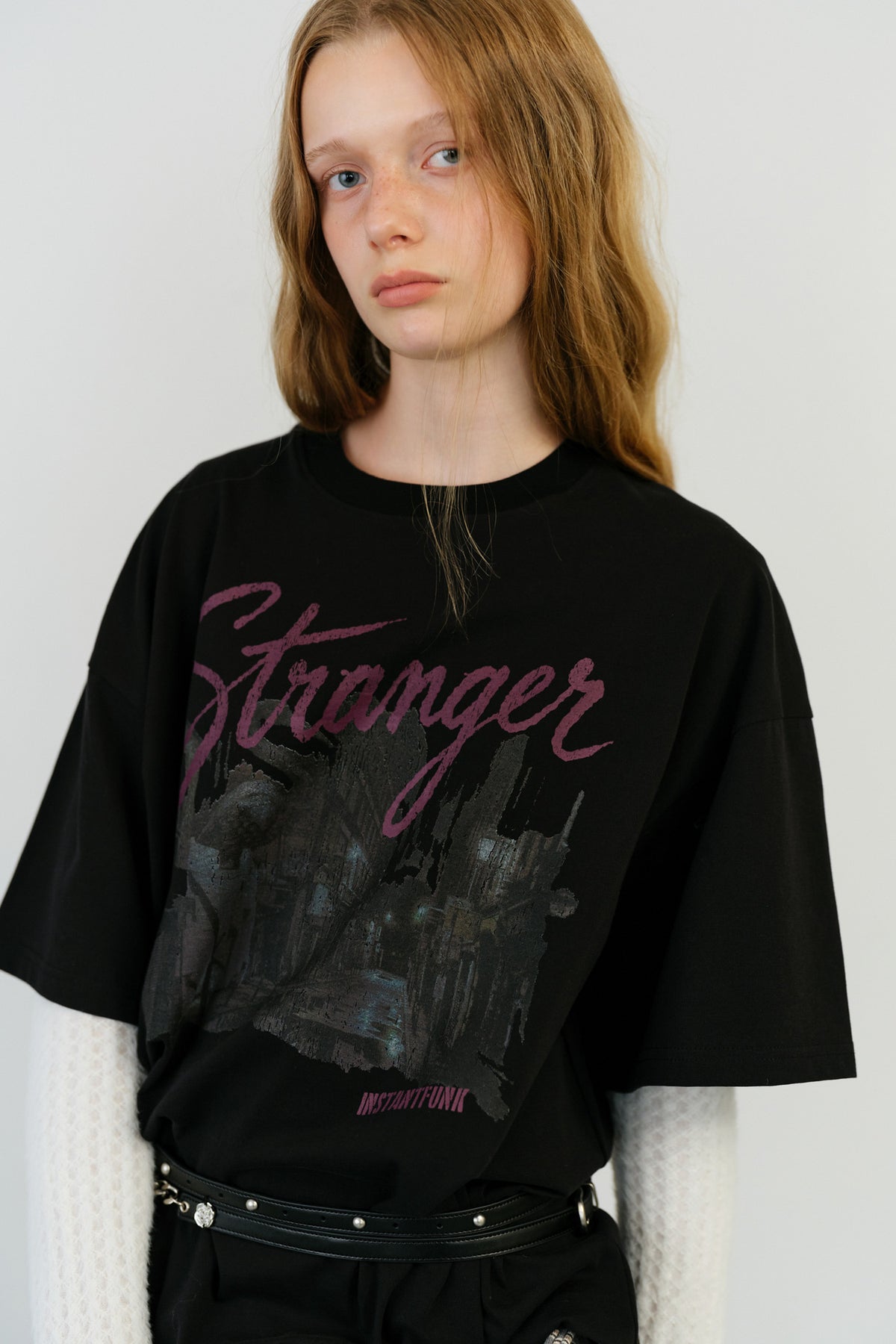 Instantfunk Stranger Graphic Oversize Tee - Black