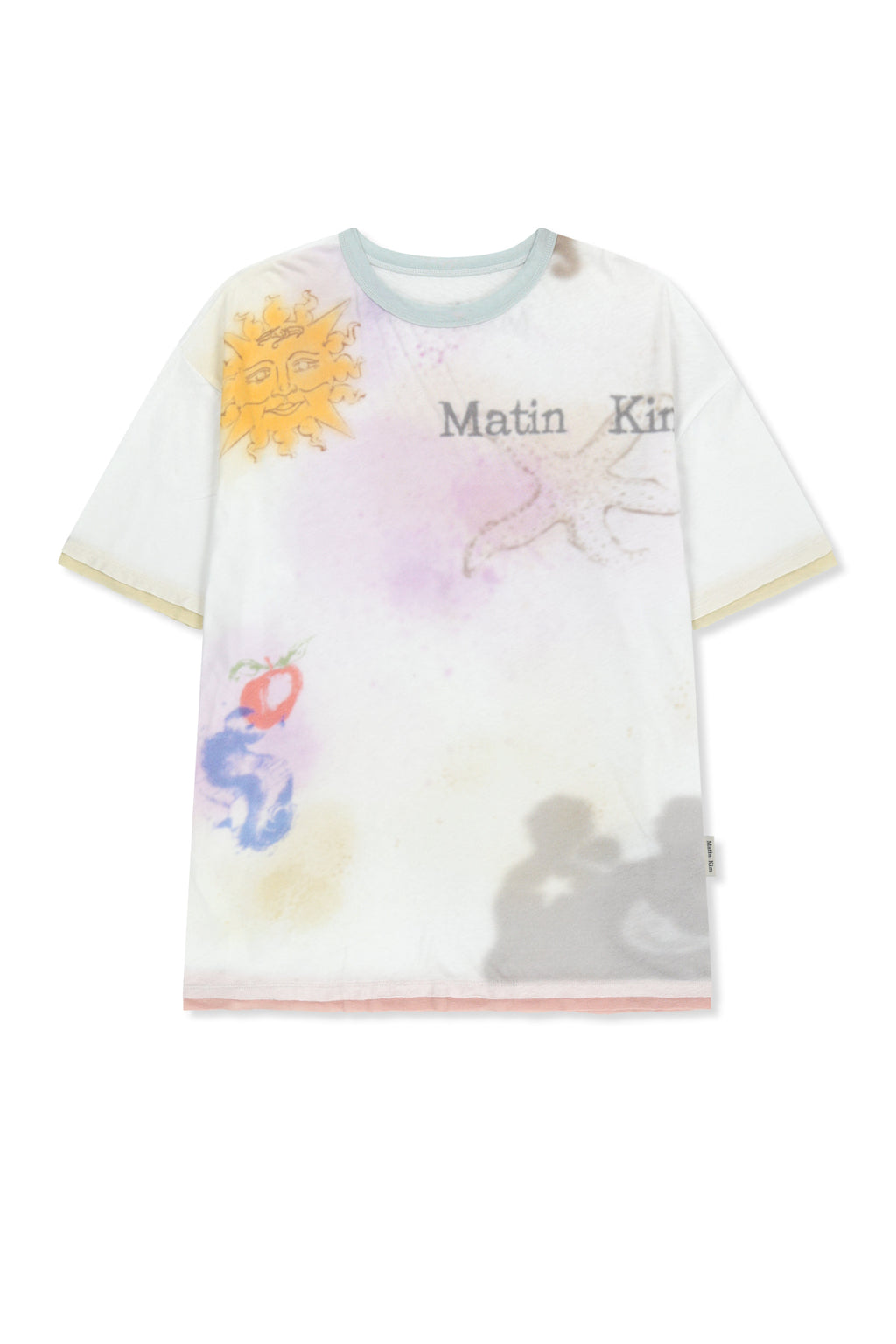 Matinkim Matin Kim Sketch Graffiti Over Fit Top IN White