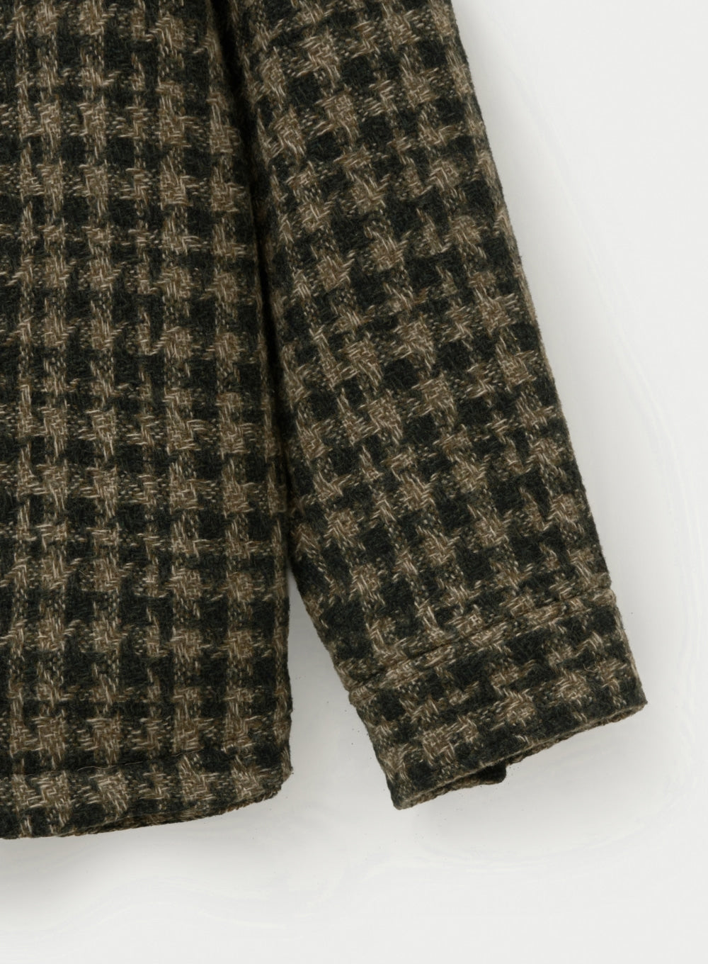[satur] Check Fleece Shirt Jacket - Khaki