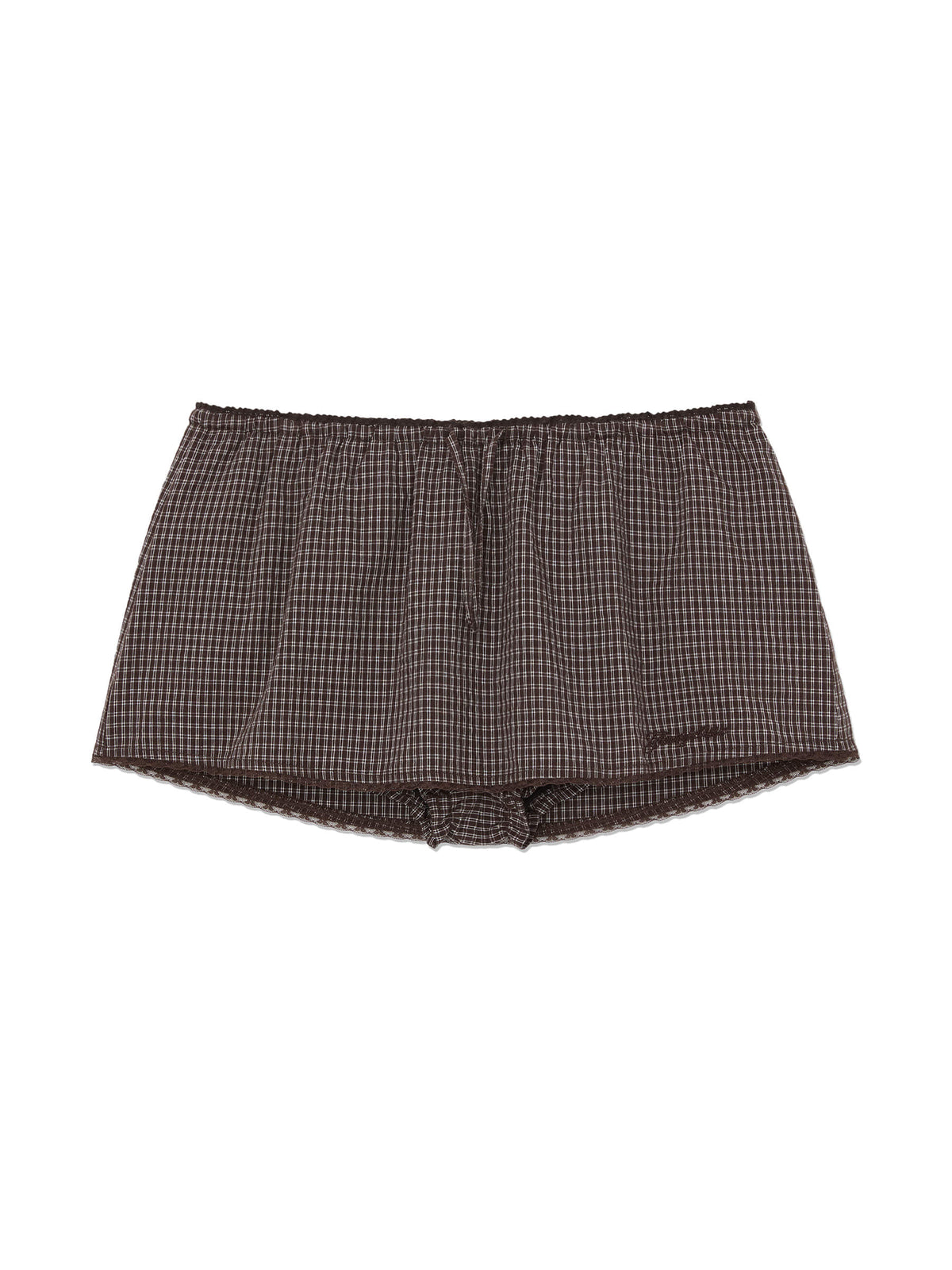GLOWNY G Classic Lace-Up Mini Skirt (Brown)