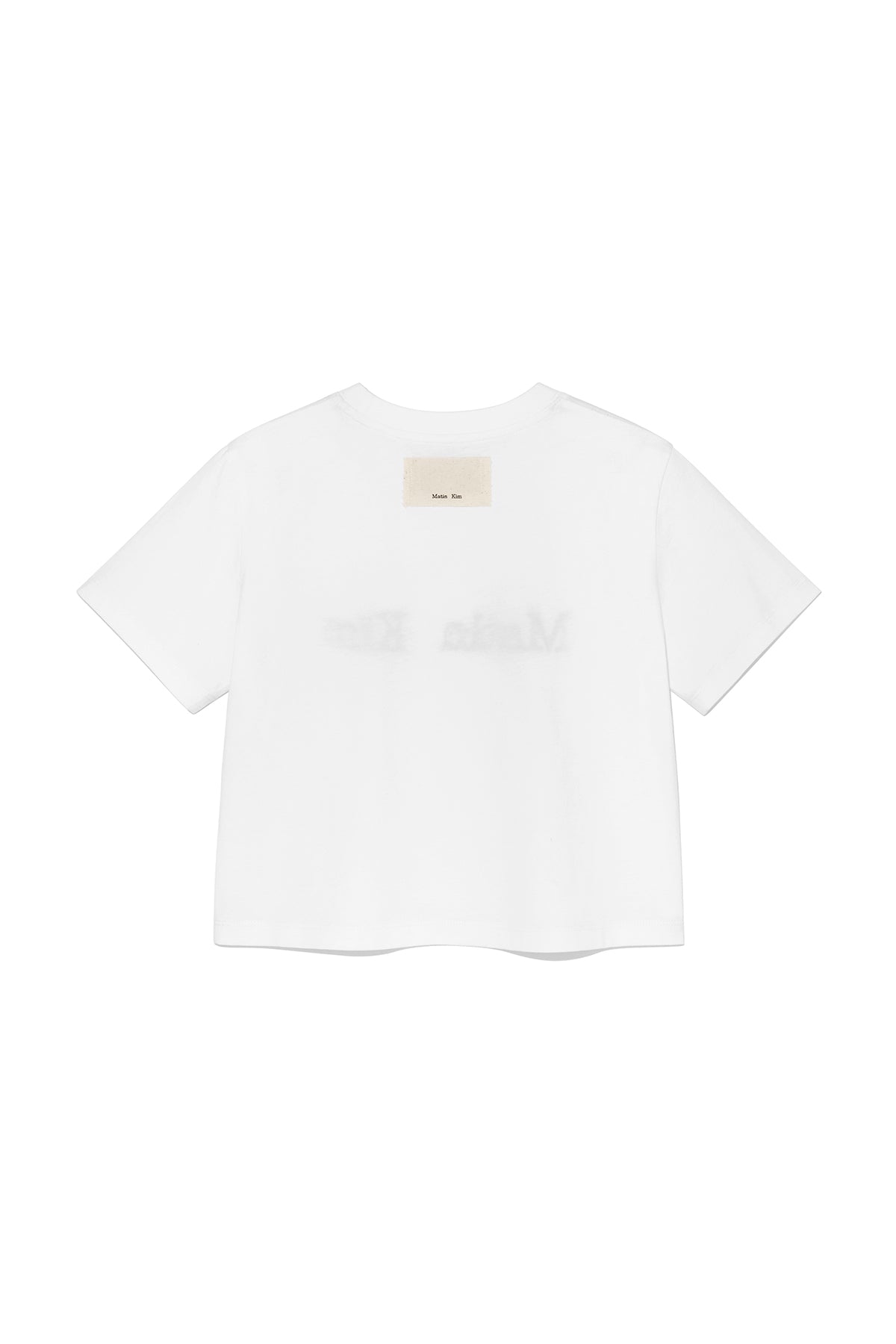 [matinkim] LOGO THREAD POINT CROP TOP IN WHITE