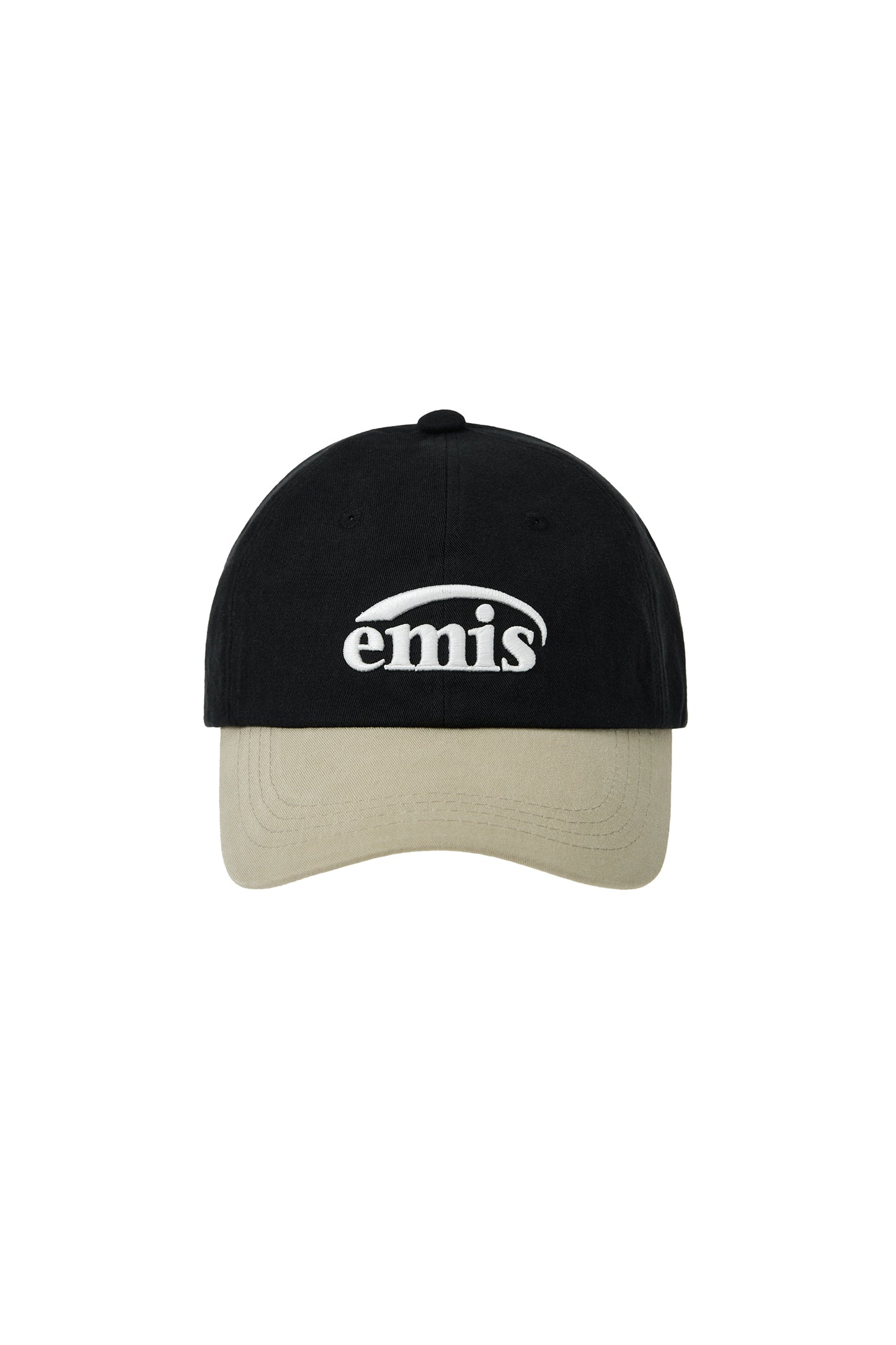 NEW LOGO MIX BALL CAP(RENEWAL)-BEIGE/BLACK