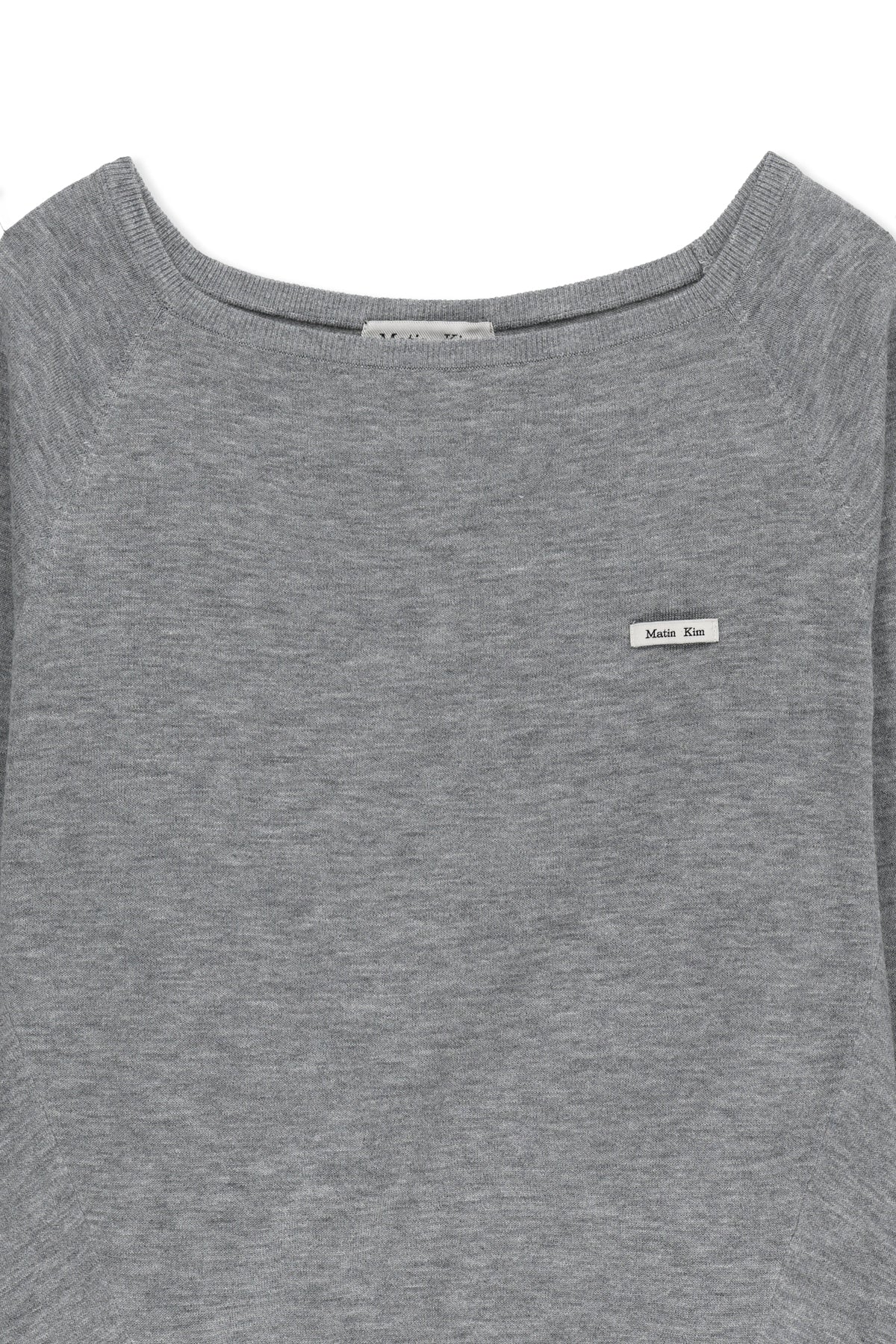 Matinkim Betwing Fit Boat Neck Knit Pullover IN Grey
