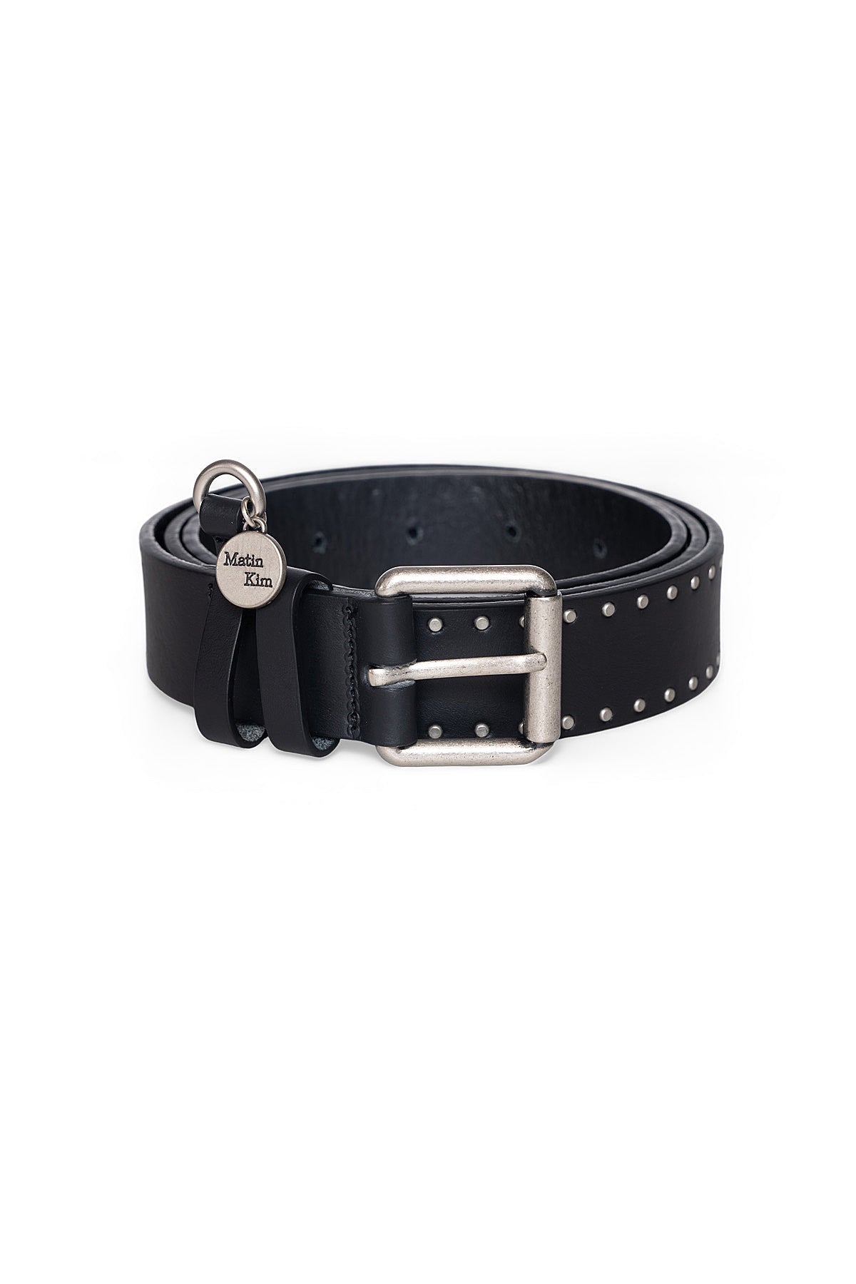 Matinkim Mini Dot Stud Leather Belt IN Black