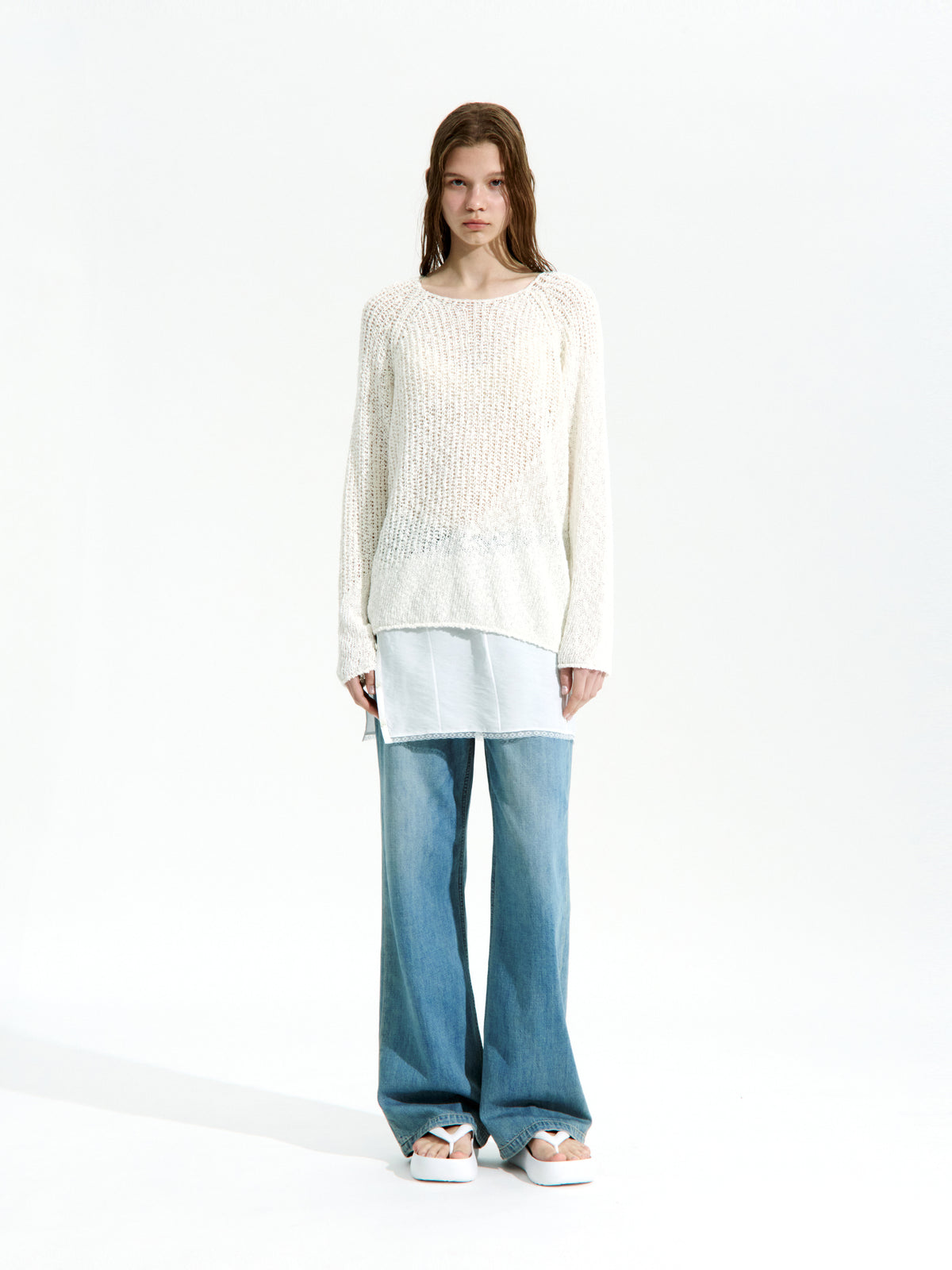 Low Classic Wave Sweater Ivory