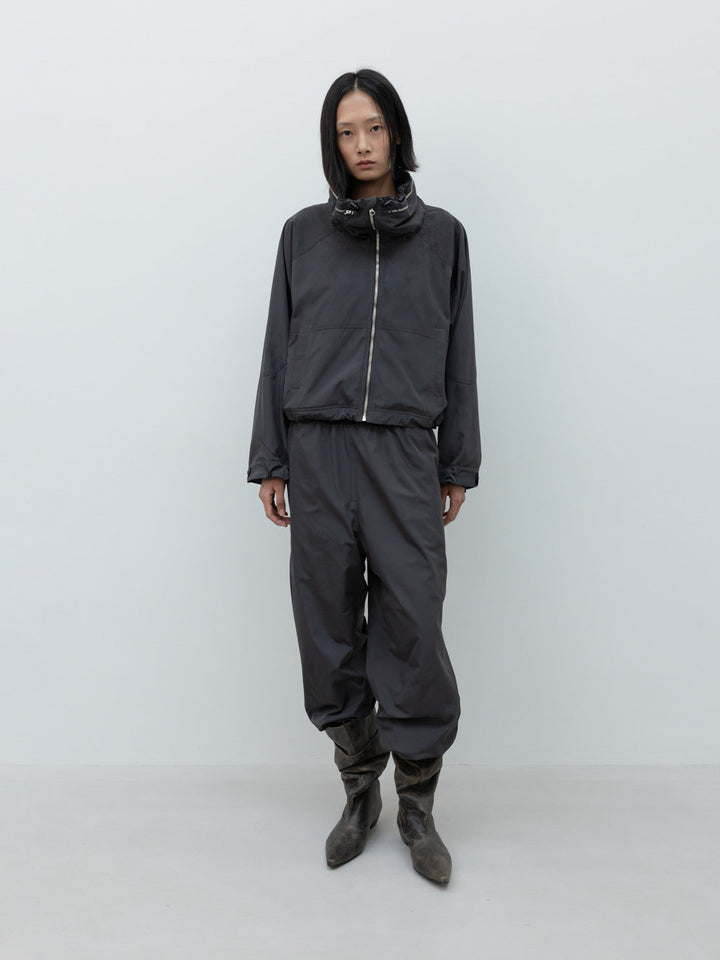 Low Classic Drawstring Fleece Wind Jacket Grey