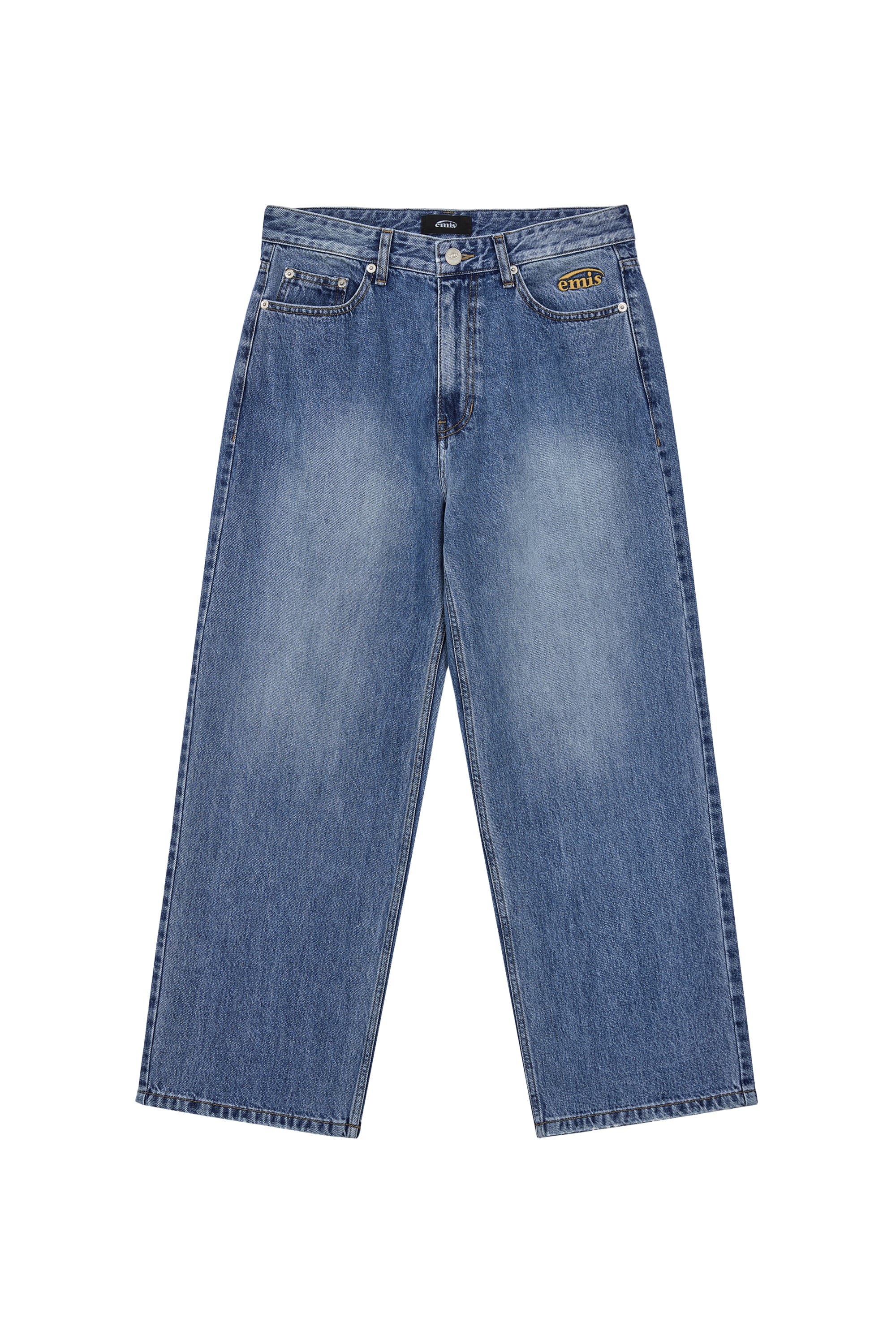 (UNISEX) ANKLE JEANS-BLUE DENIM