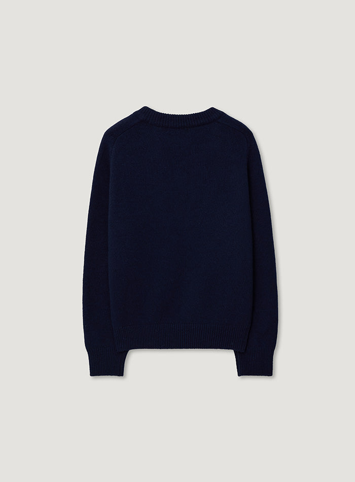 Mango Maniplease Mumu V Wool Knit Navy
