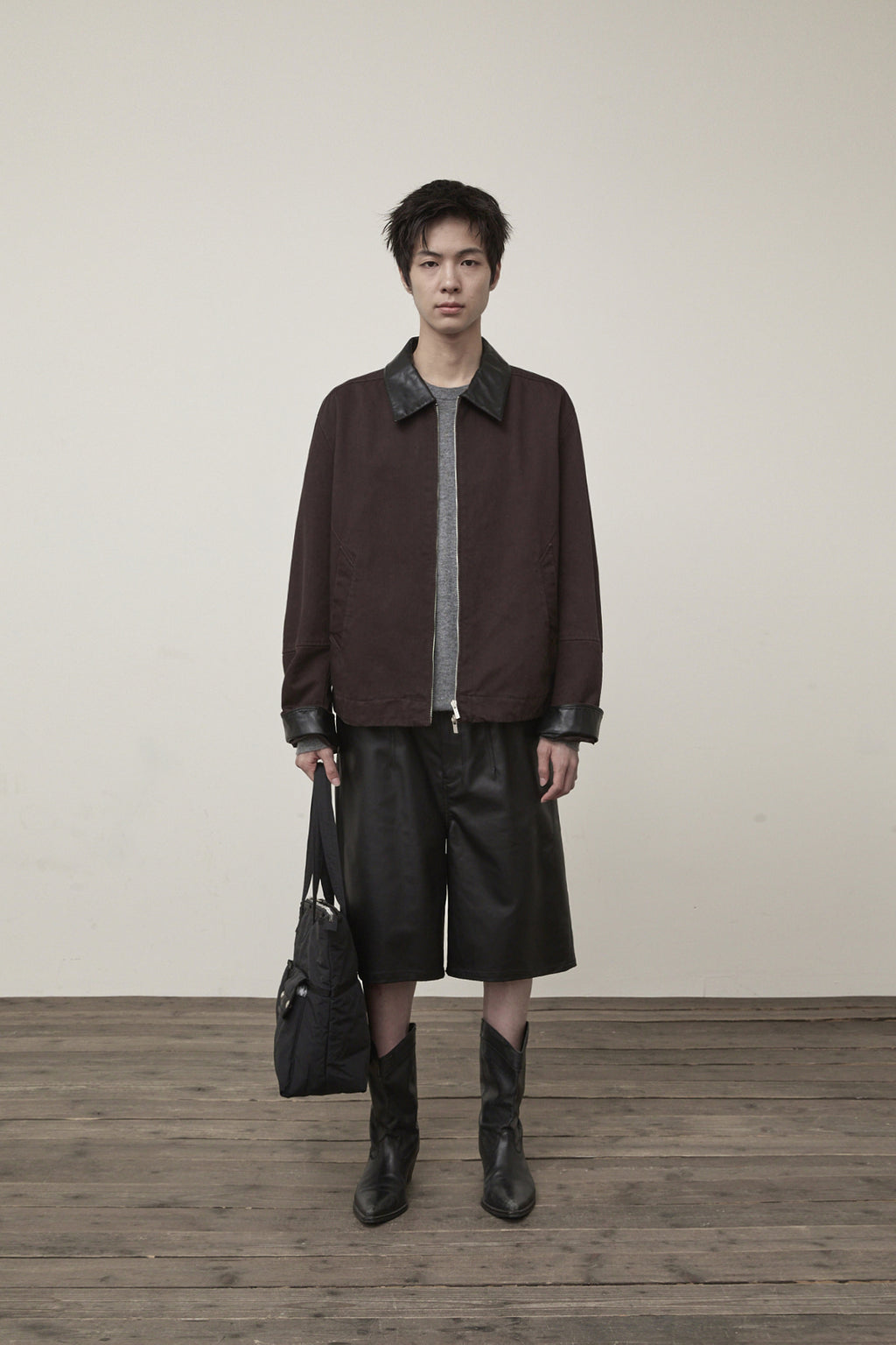 Matinkim Matt Coating Bermuda Pants For Men IN Black