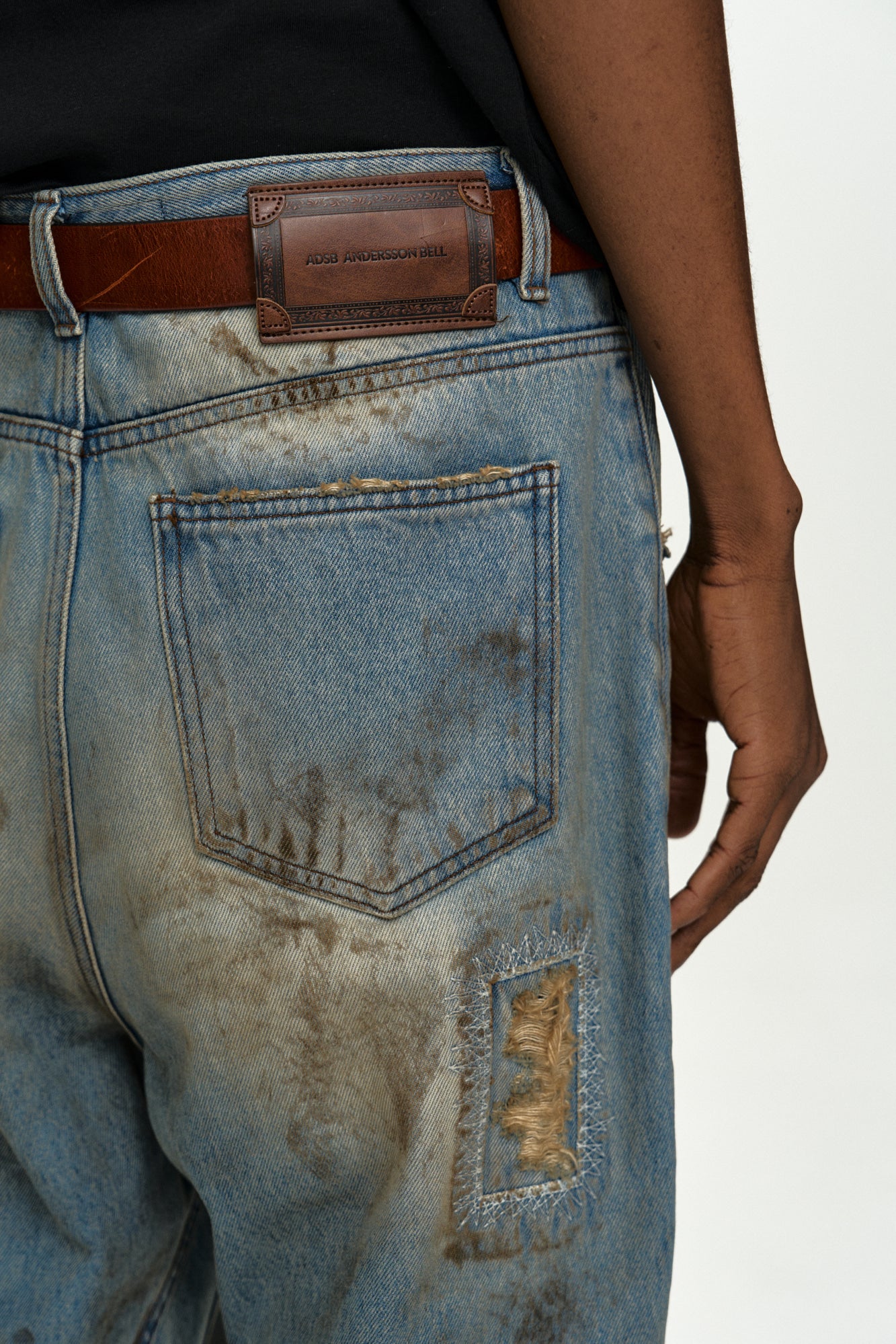 Andersson Bell Unisex Destroyed Wide-Leg Jeans