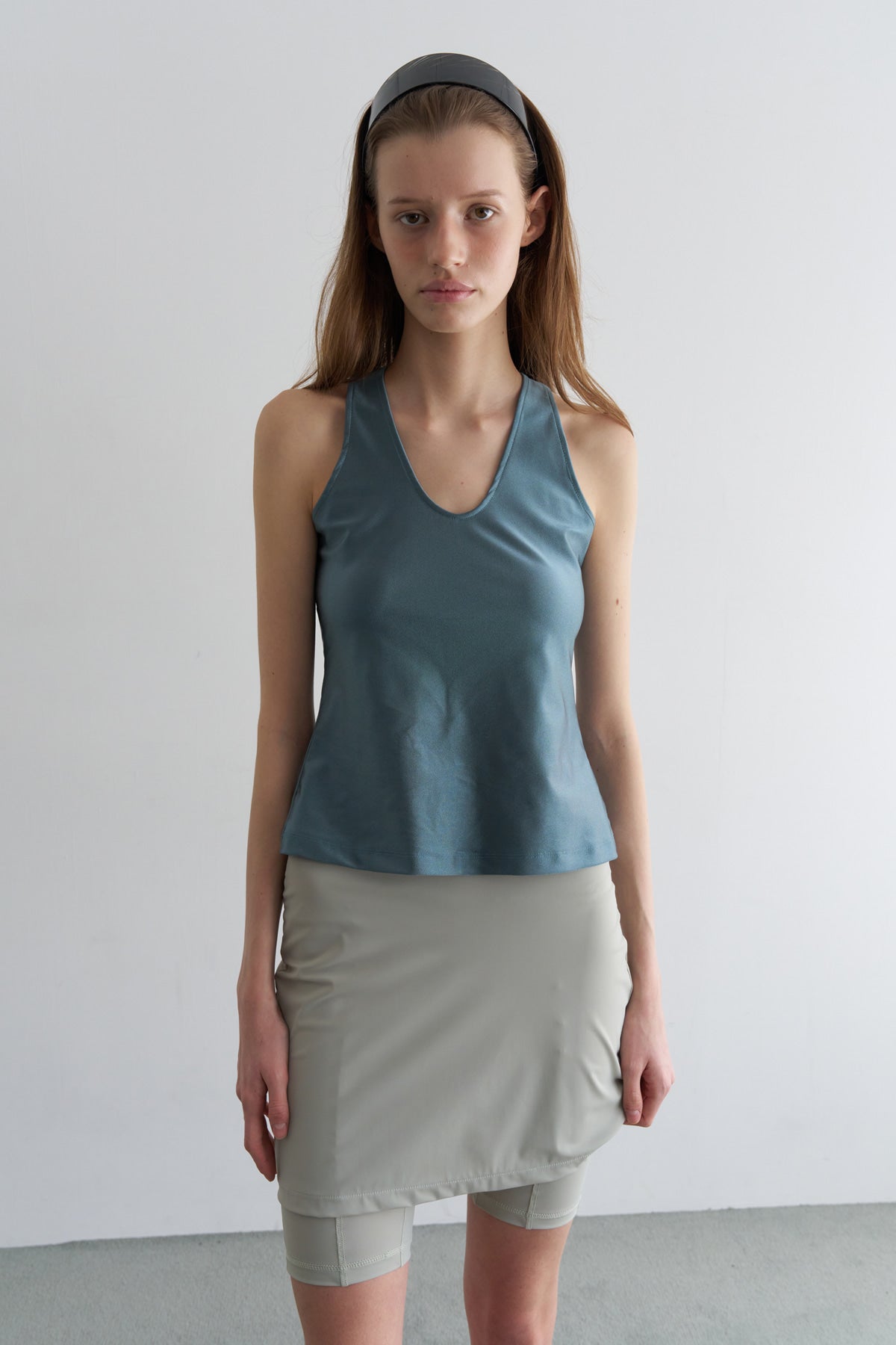 Overdueflair Glitter Halter Top Teal Grey