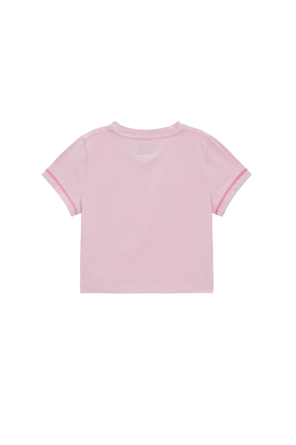 [matinkim] MATIN SMALL LINE LOGO STITCH CROP TOP IN PINK
