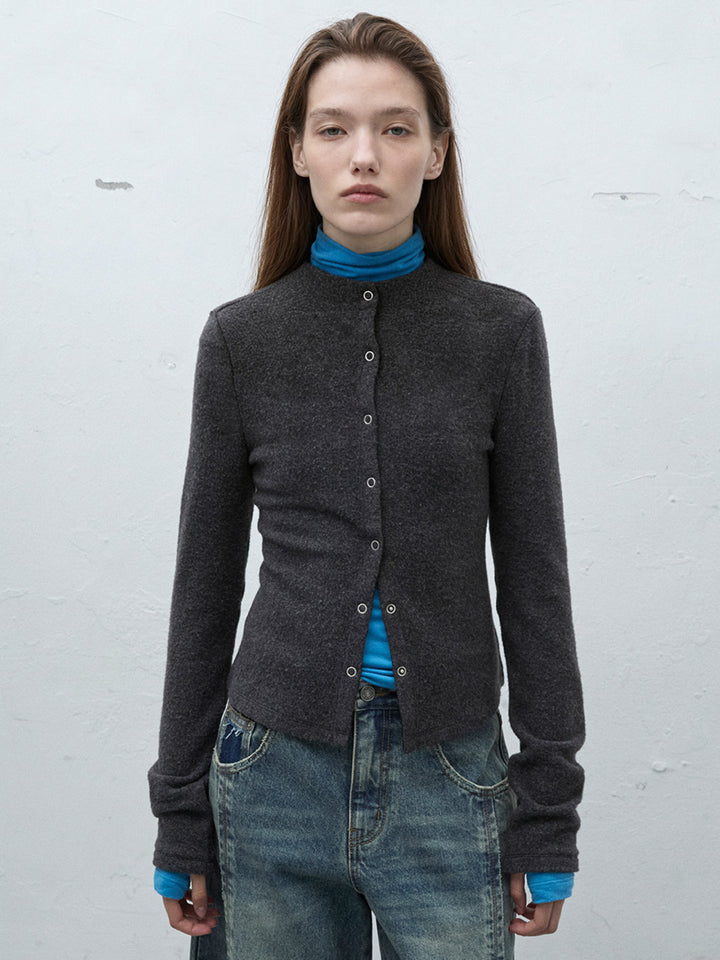 Raive High Neck Button Top