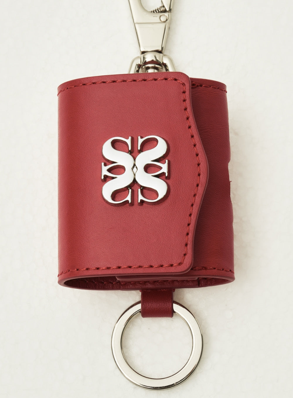 [satur] Satur Keyring Leather Airpods Case - Red