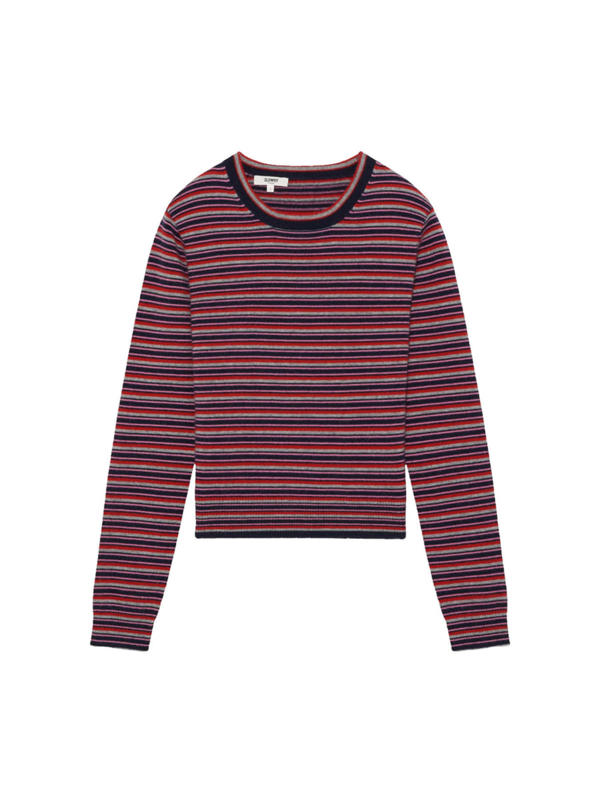 GLOWNY G Mixed Stripe Cashmere Knit (Red)