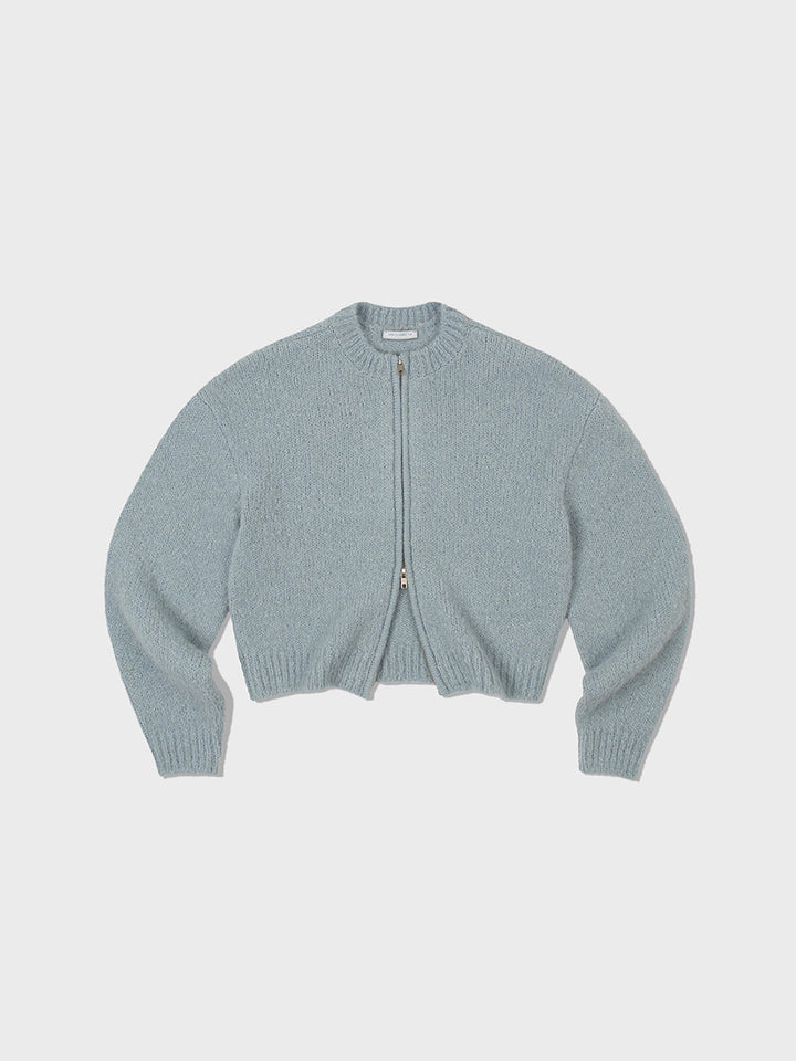 Low Classic Alpaca Zip-Up Cardigan Blue