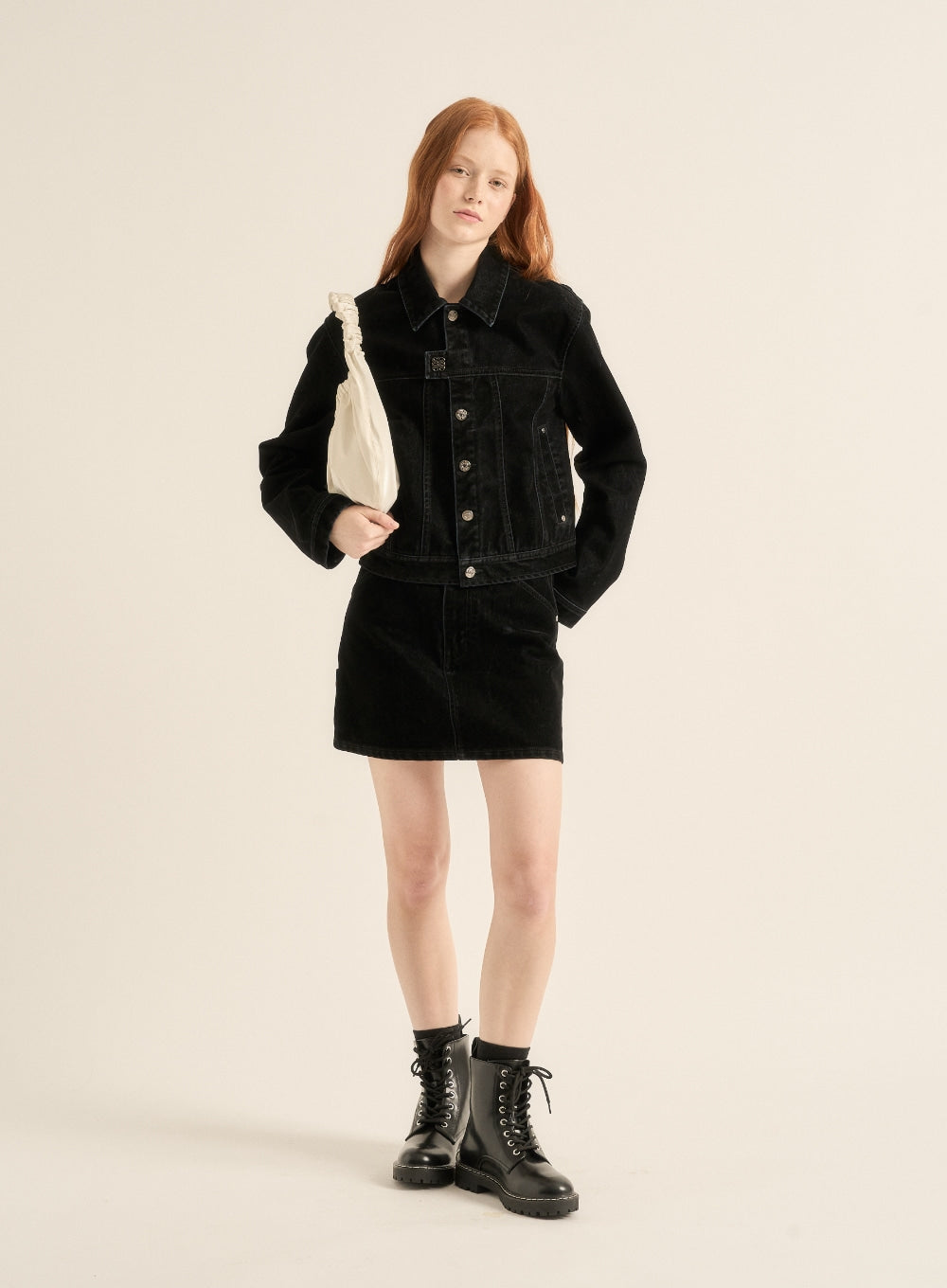 [satur] Scrunchie Medium Shoulder Bag - Cream