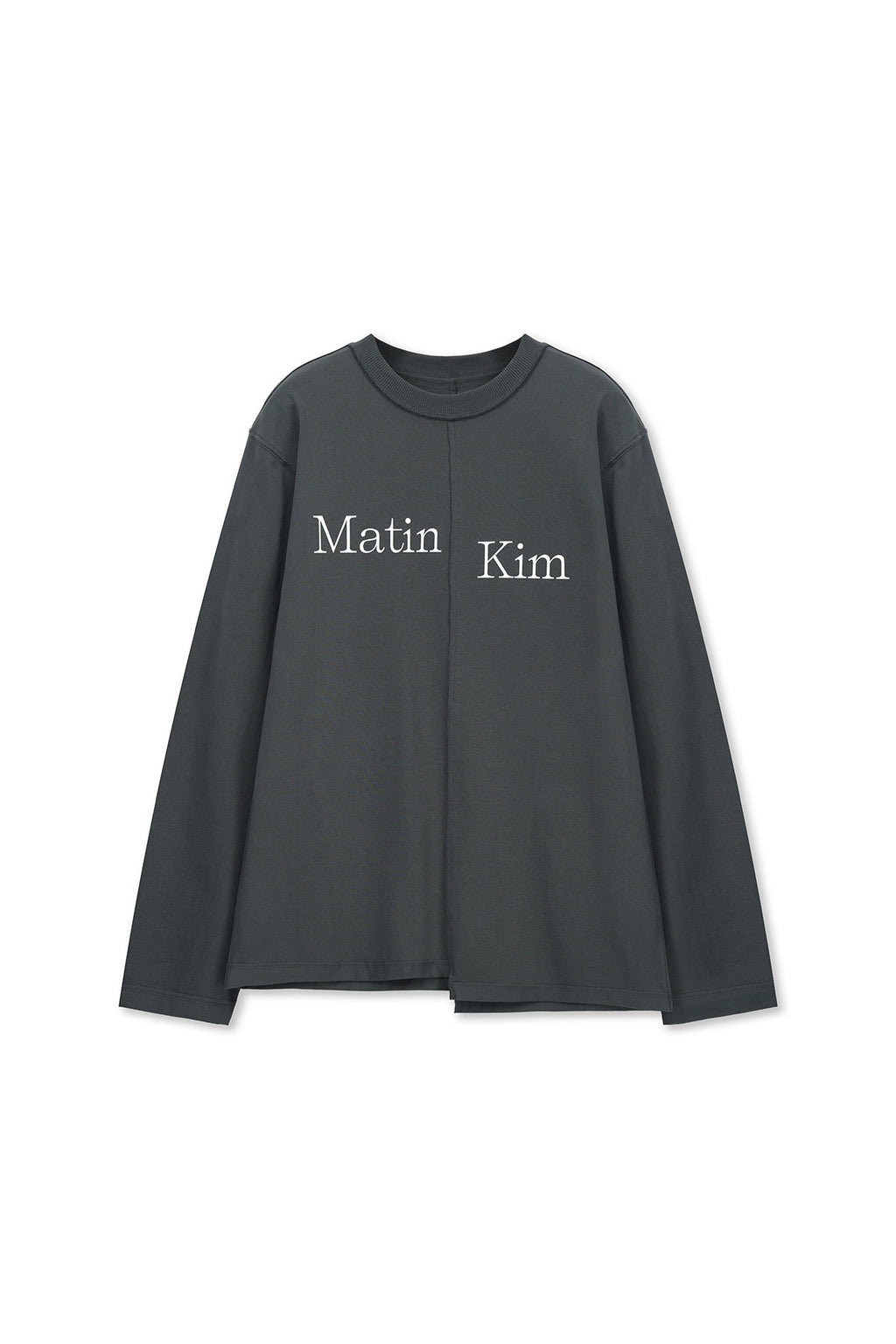 [matinkim] Asymmetric Logo Top IN Charcoal