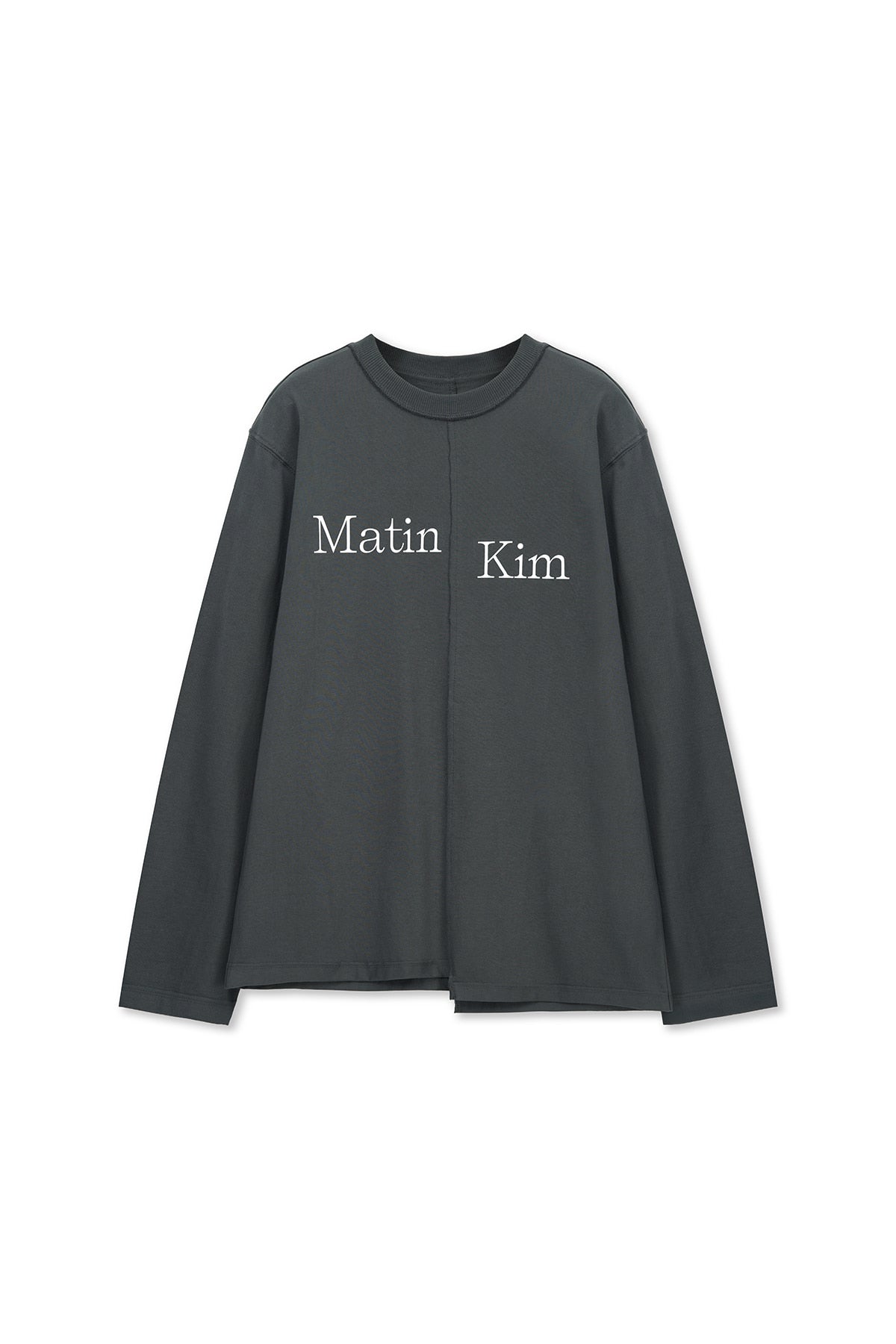 [matinkim] Asymmetric Logo Top IN Charcoal