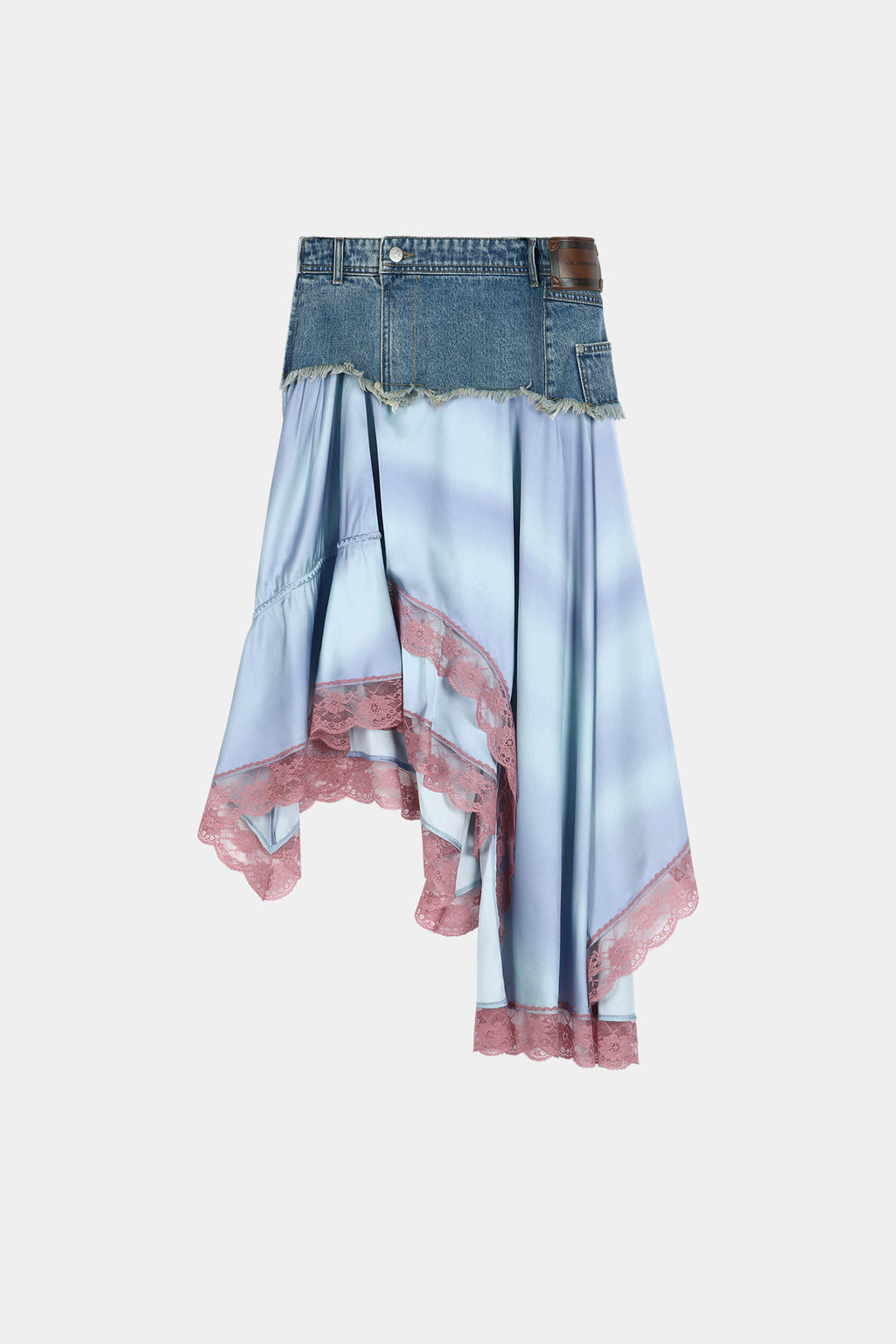 Andersson Bell Denim Combination Lace Hem Skirt