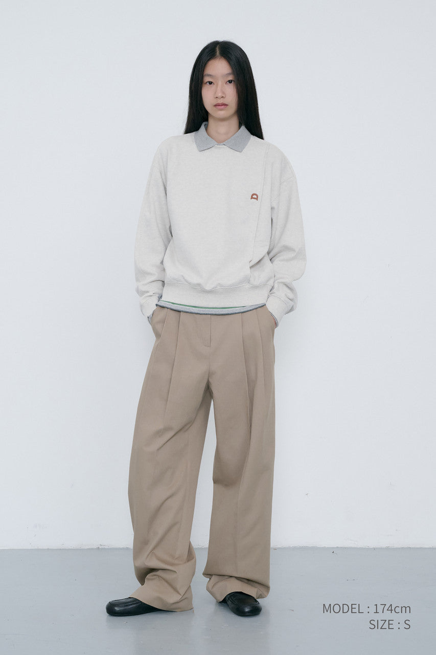 Dunst Unisex Dunst Logo Crease Sweatshirt Oatmeal Melange