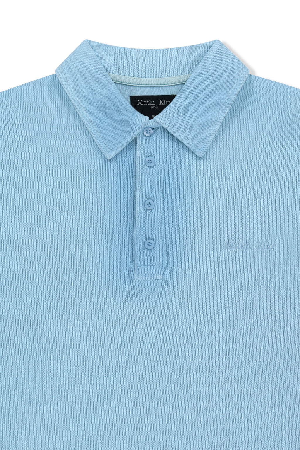 Matinkim Small Logo Washed Pique Top For Men IN Blue