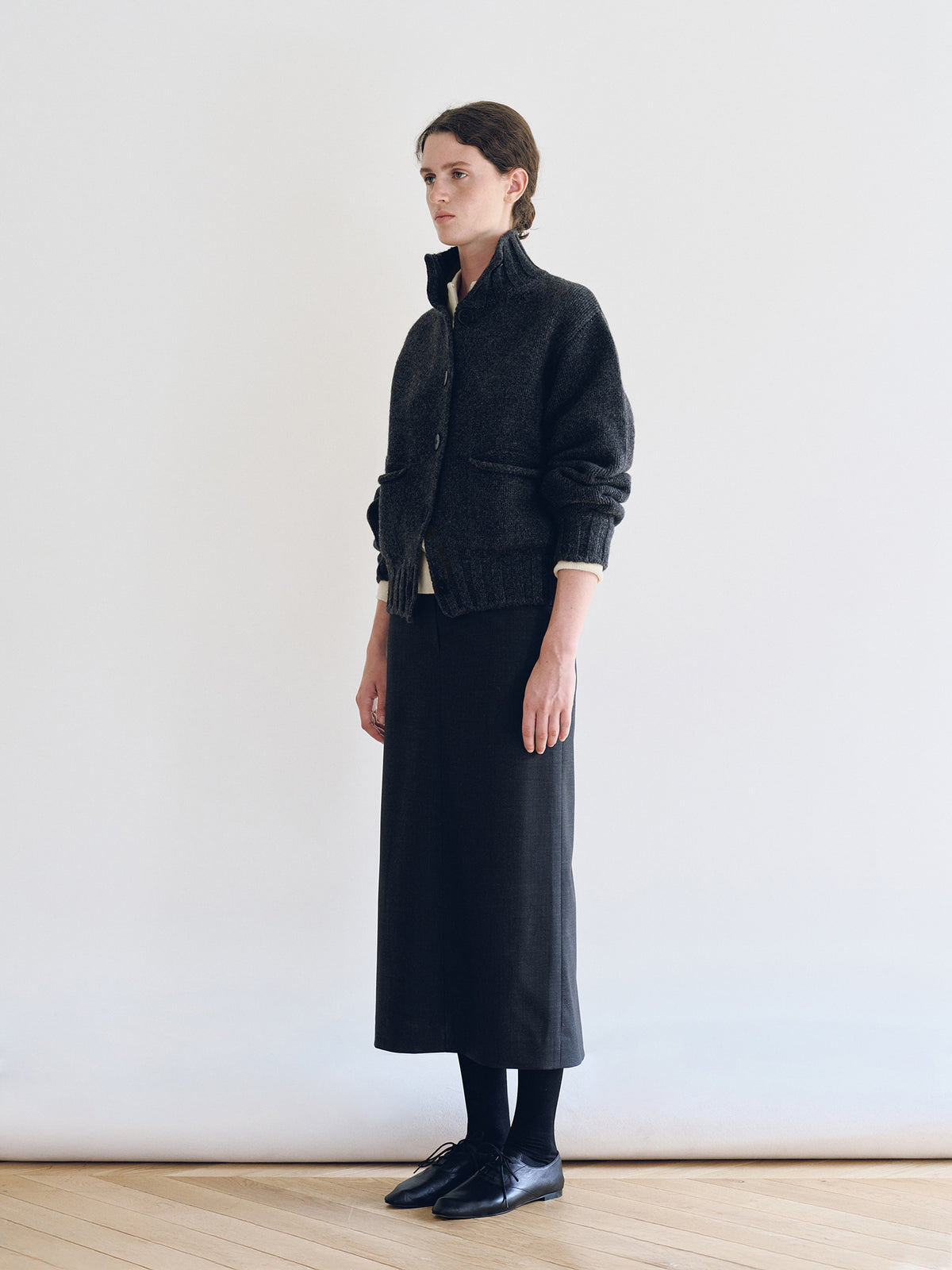 Nothing Written Marrie soft pocket cardigan (Charcoal)