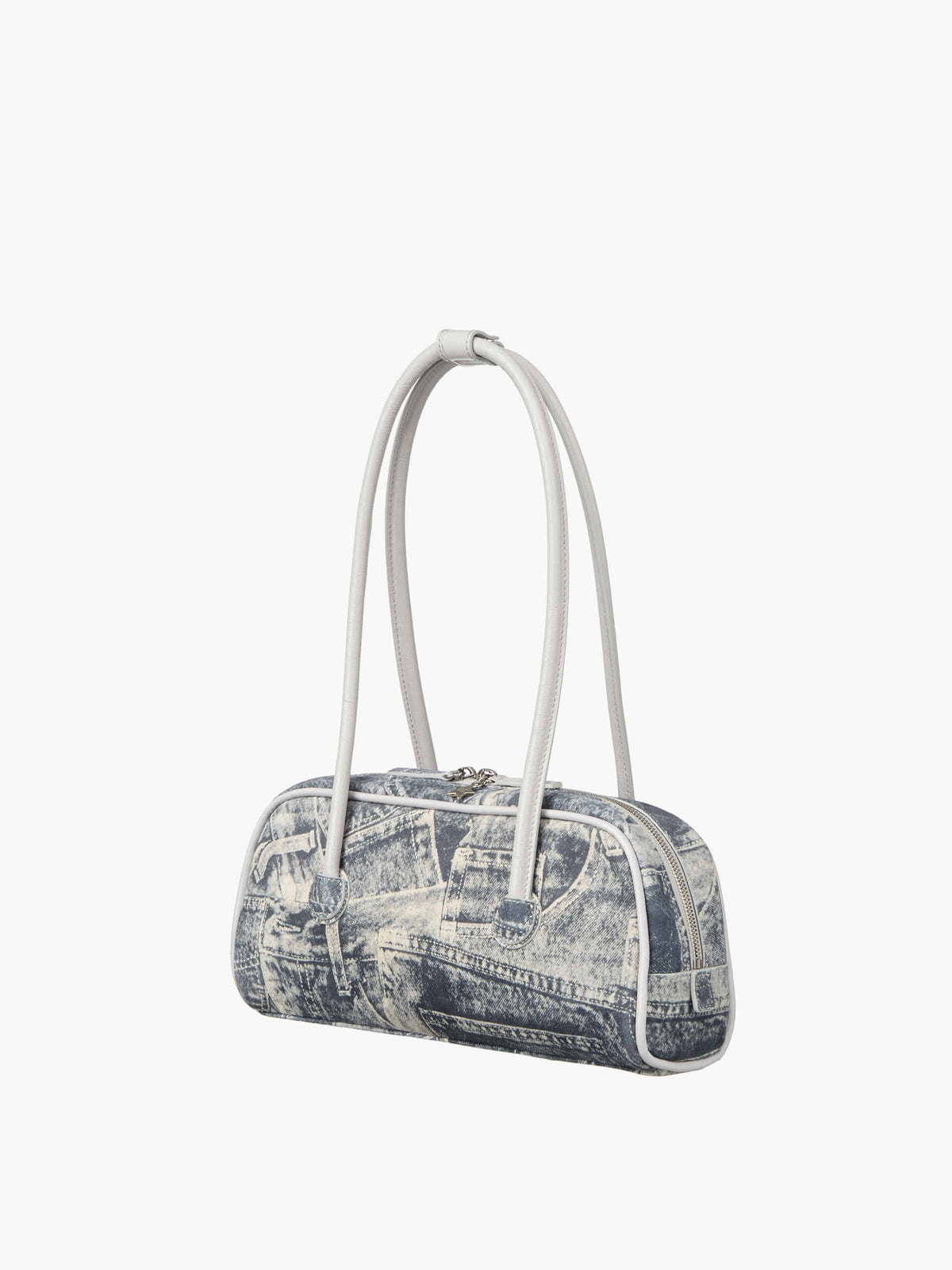 Margesherwood Soft Boston EW Piping light grey printed suede+crinkle