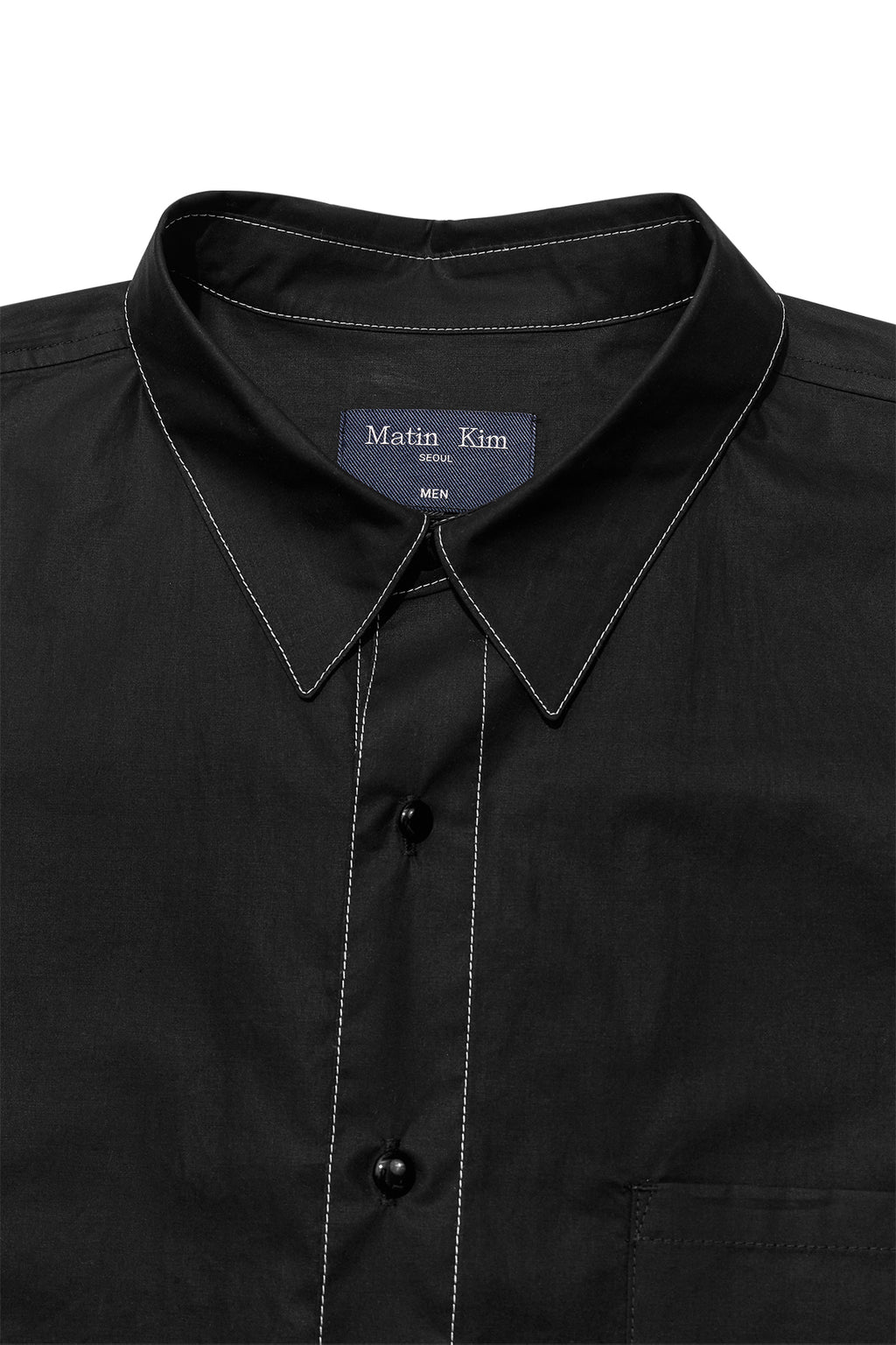 [matinkim] STITCH POINT LAYERED SHIRT FOR MEN IN BLACK