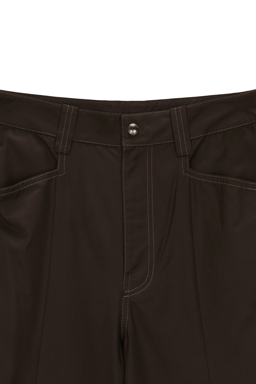 [matinkim] KNEE POINT TUCK WIDE PANTS IN BROWN