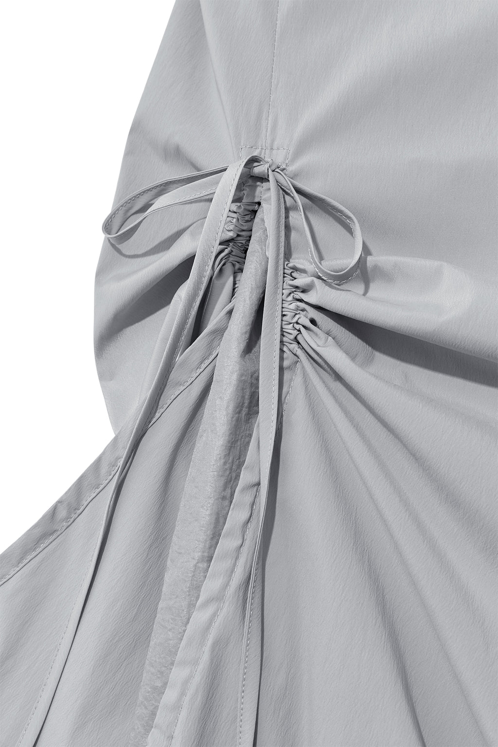 [matinkim] SHIRRING LAYERED MAXI SKIRT IN LIGHT GREY